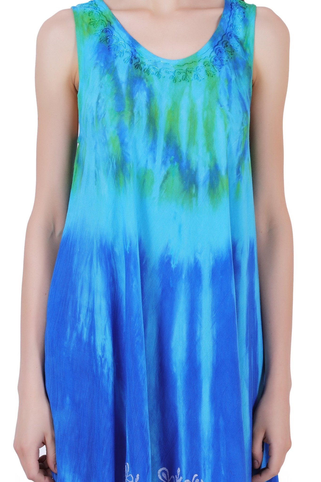 Block Print Tie Dye Maxi Dress 482104 - Advance Apparels Inc