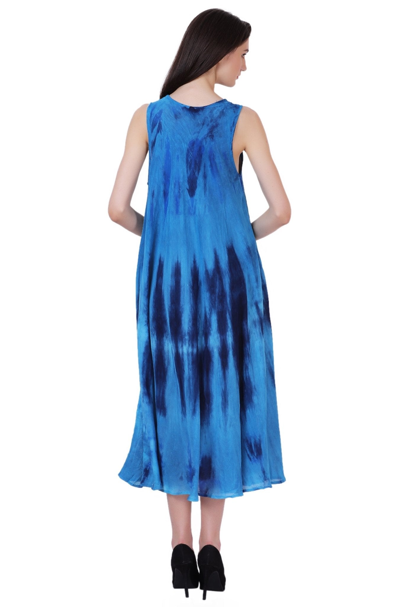 Block Print Tie Dye Maxi Dress 482104 - Advance Apparels Inc