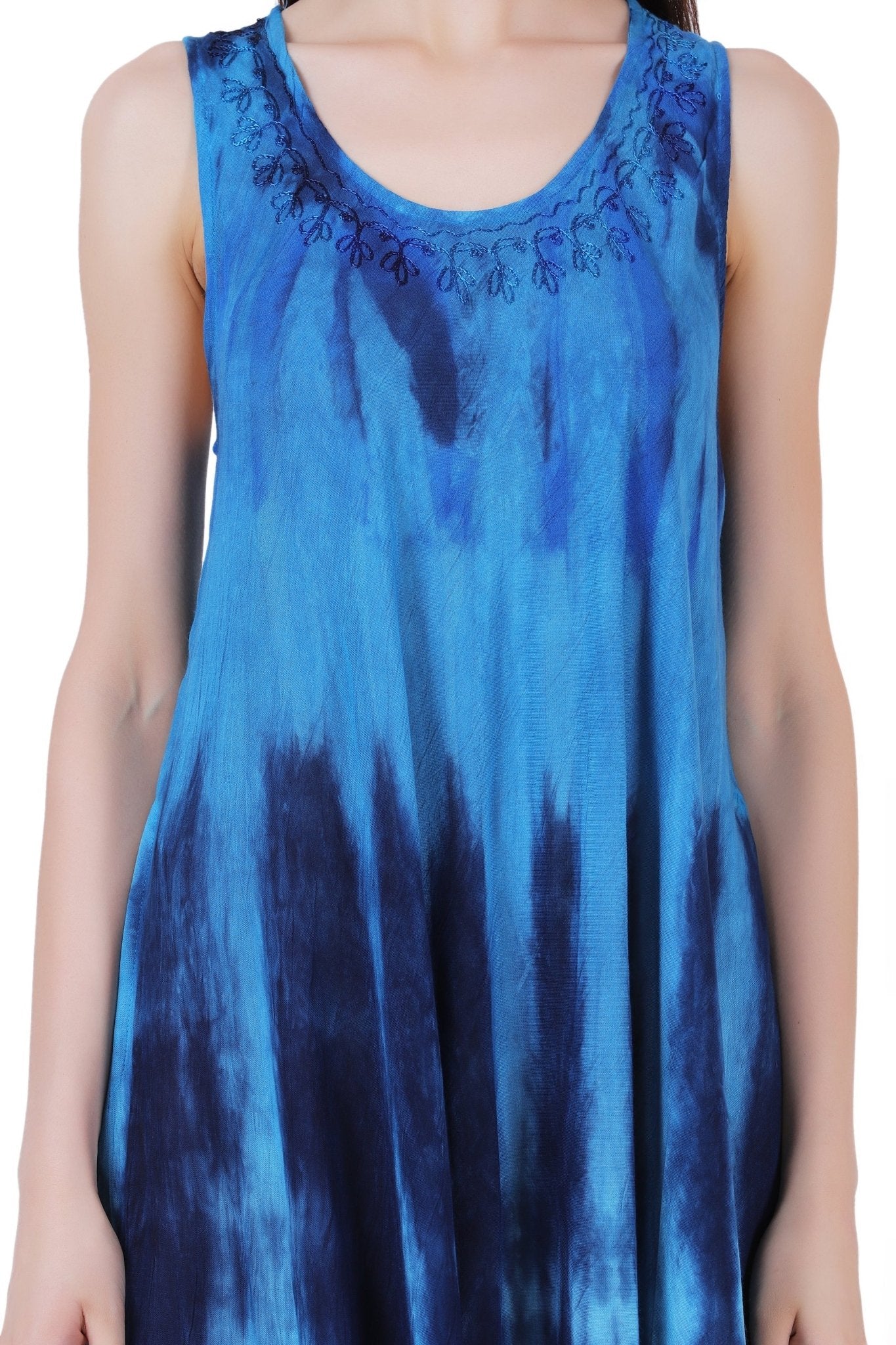 Block Print Tie Dye Maxi Dress 482104 - Advance Apparels Inc