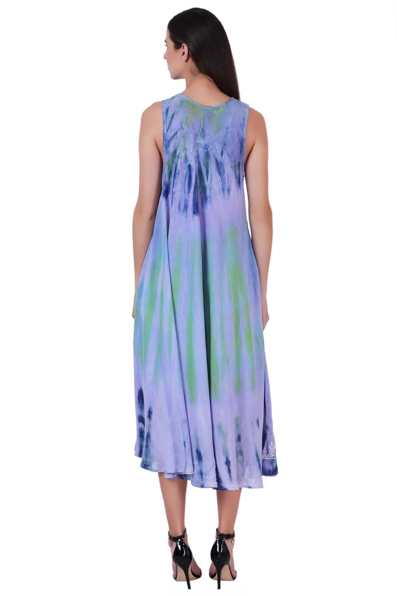 Block Print Tie Dye Maxi Dress 482104 - Advance Apparels Inc