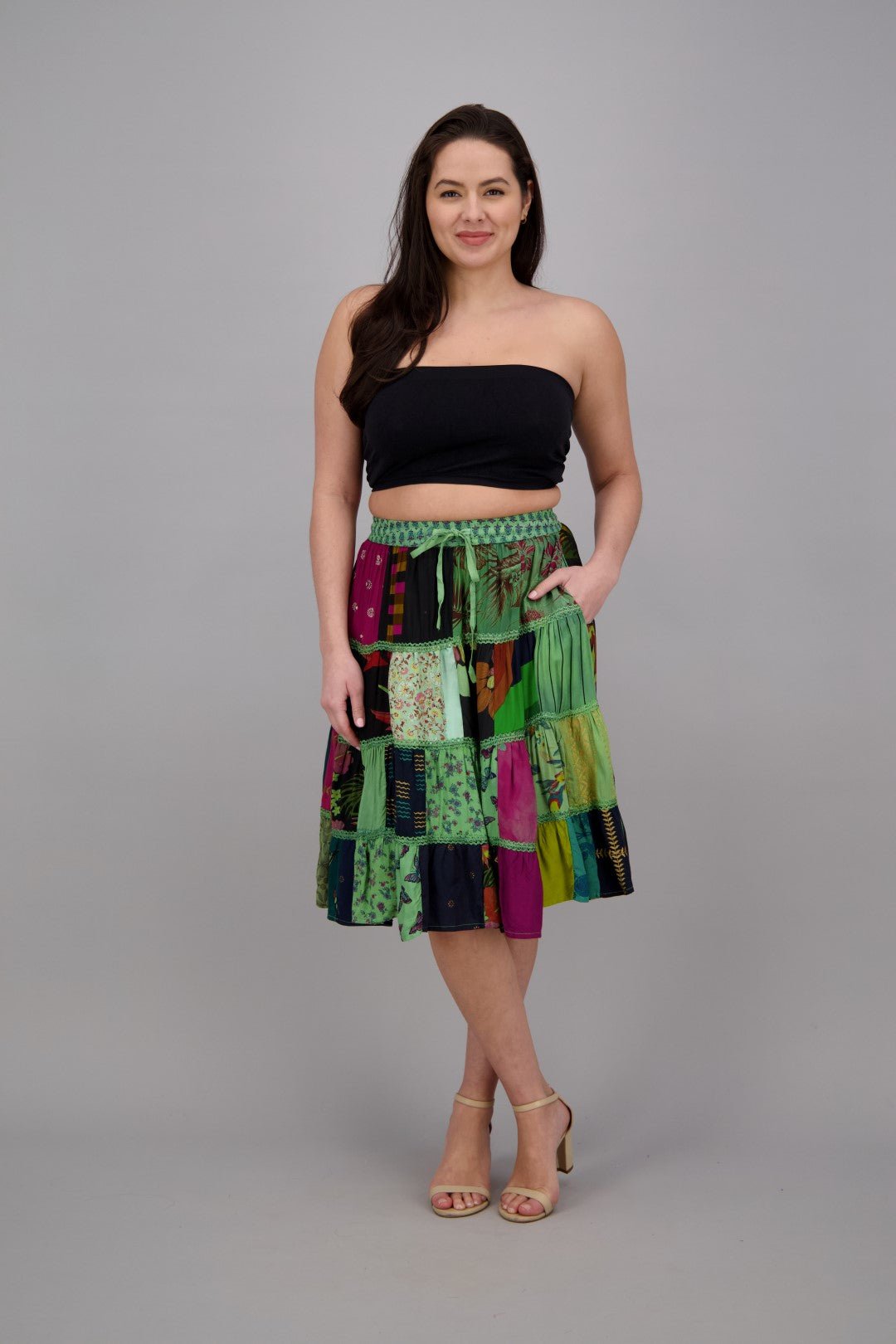 Bohemian Patchwork Skirt PAT - 3271 - Advance Apparels Inc