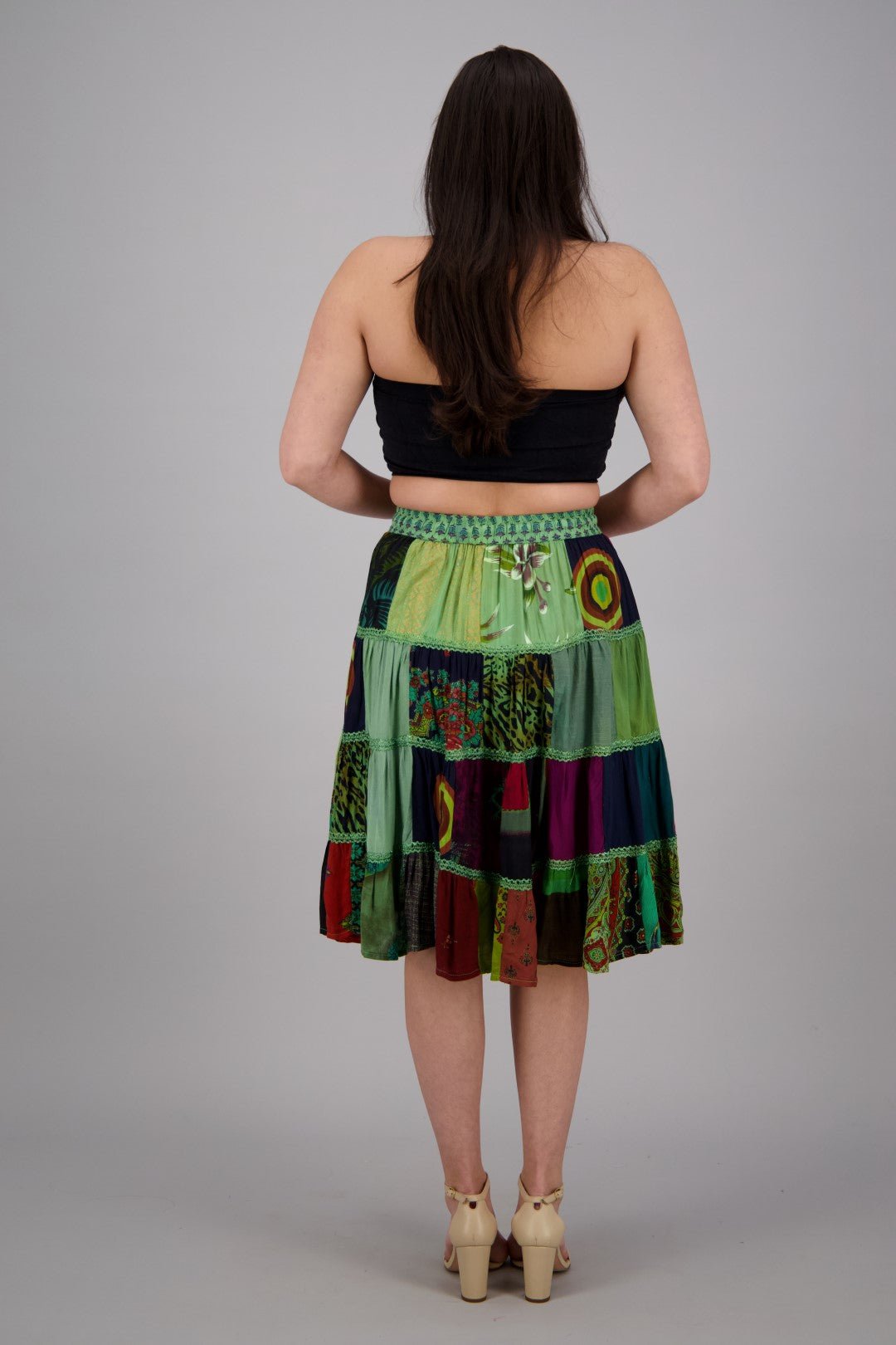 Bohemian Patchwork Skirt PAT - 3271 - Advance Apparels Inc
