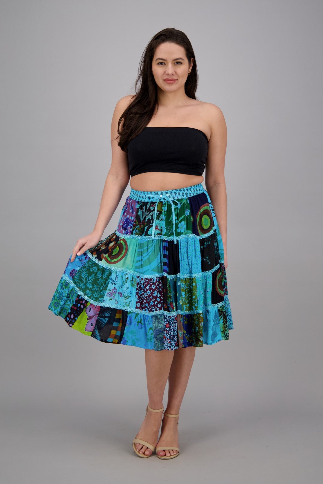 Bohemian Patchwork Skirt PAT - 3271 - Advance Apparels Inc