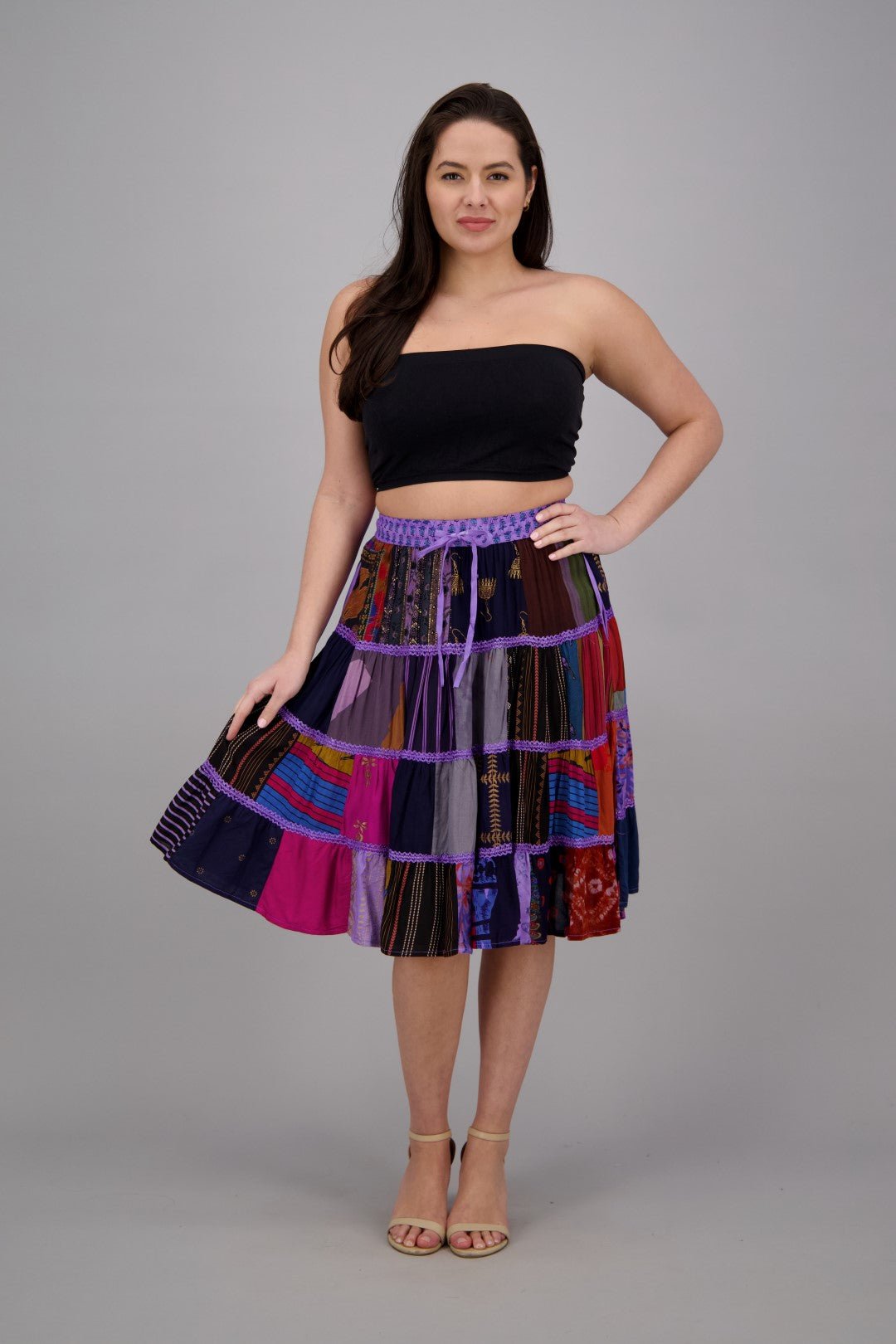 Bohemian Patchwork Skirt PAT - 3271 - Advance Apparels Inc
