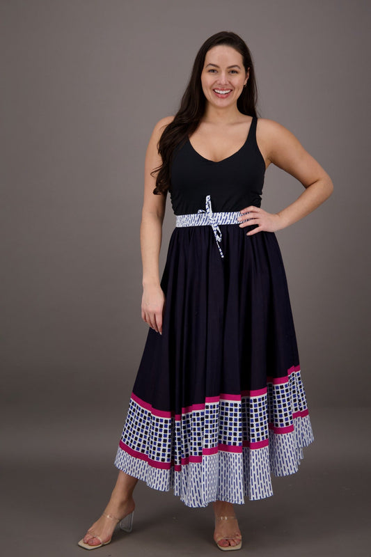 Border Print Maxi Skirt SK609 - Advance Apparels Inc