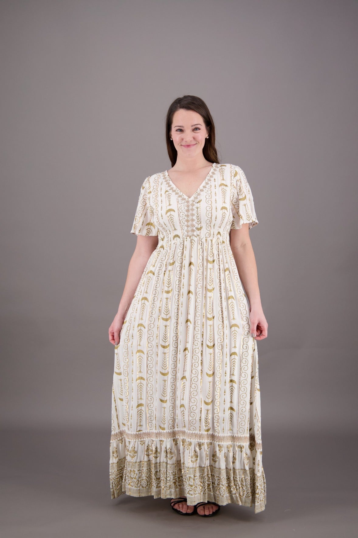 Celestial Tiered Maxi Dress 24919 - Advance Apparels Inc