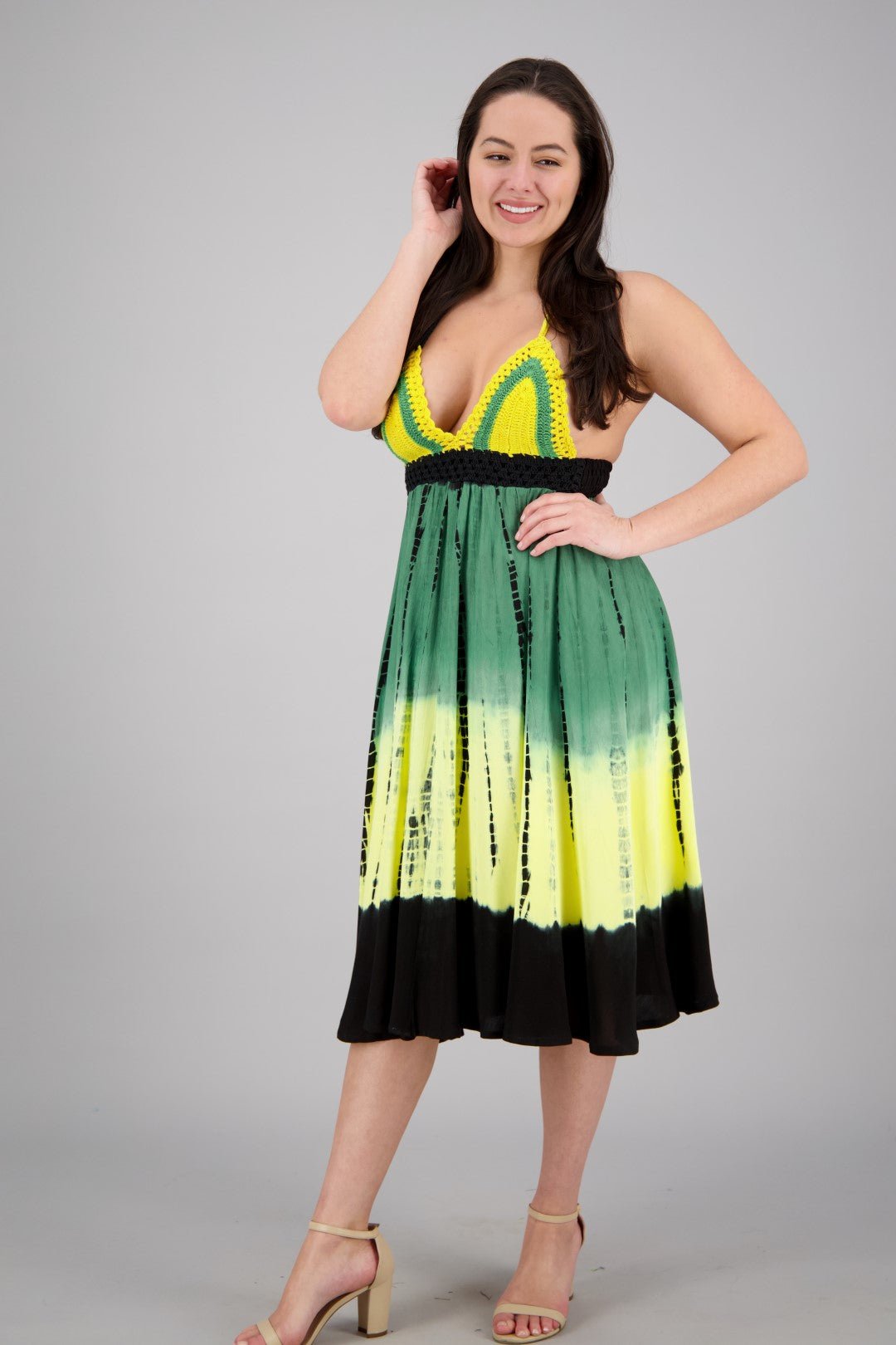 Crochet Rasta Middy Dress 194563 - Advance Apparels Inc