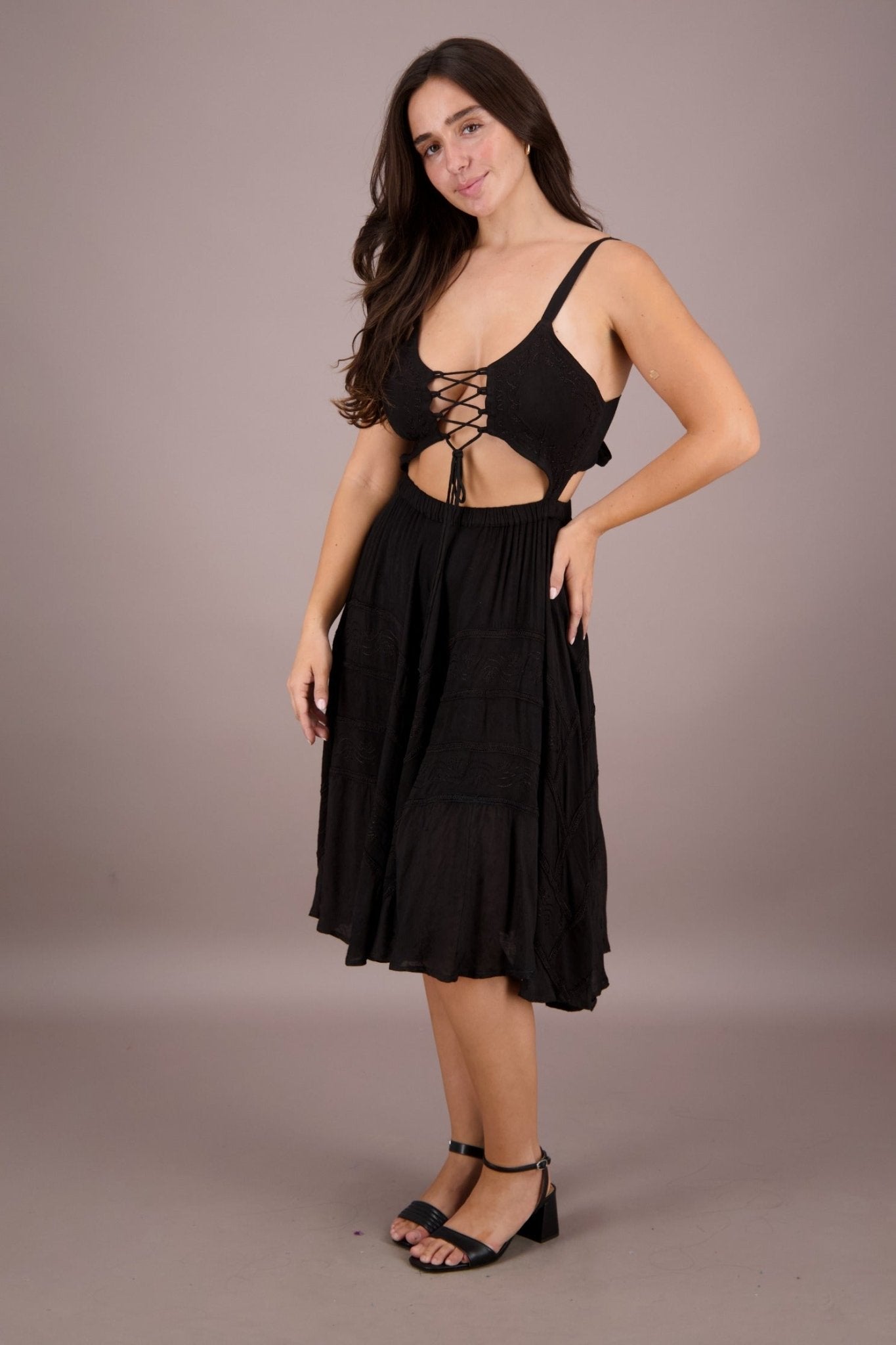 Cutout Renaissance Dress ADS - 24338 - Advance Apparels Inc