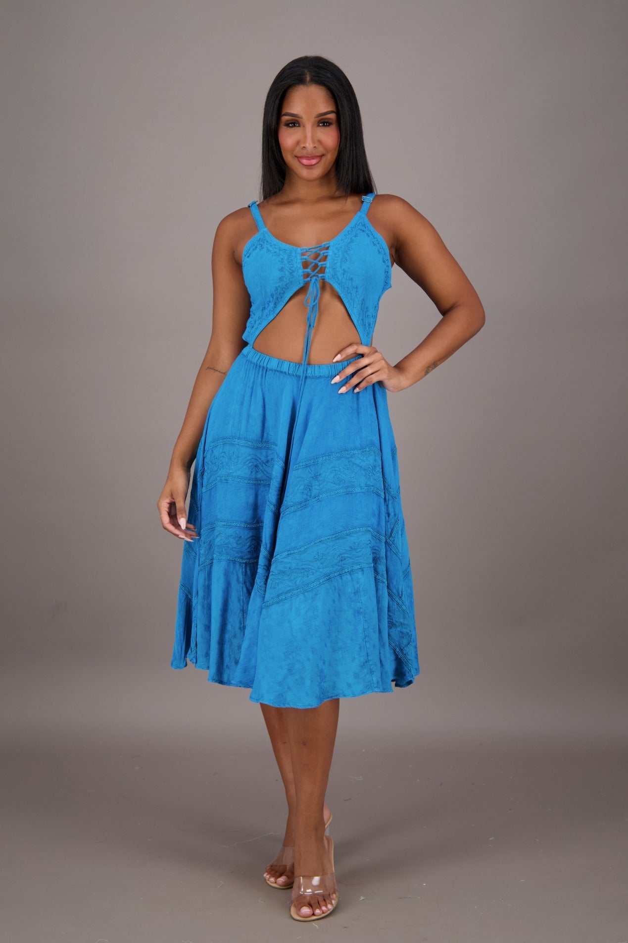 Cutout Renaissance Dress ADS - 24338 - Advance Apparels Inc