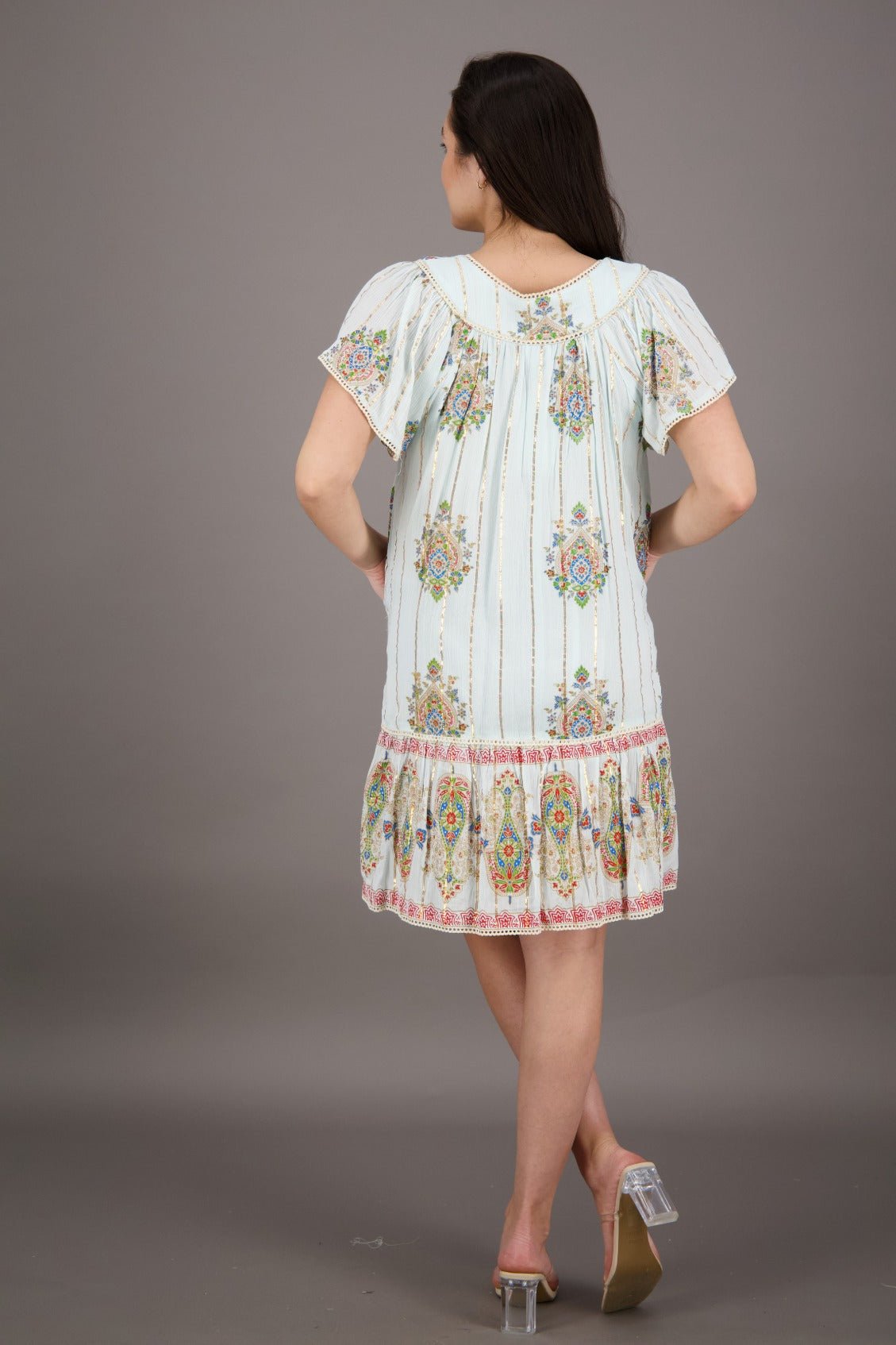 Dreamweaver Border Print Middy Dress 24947 - Advance Apparels Inc