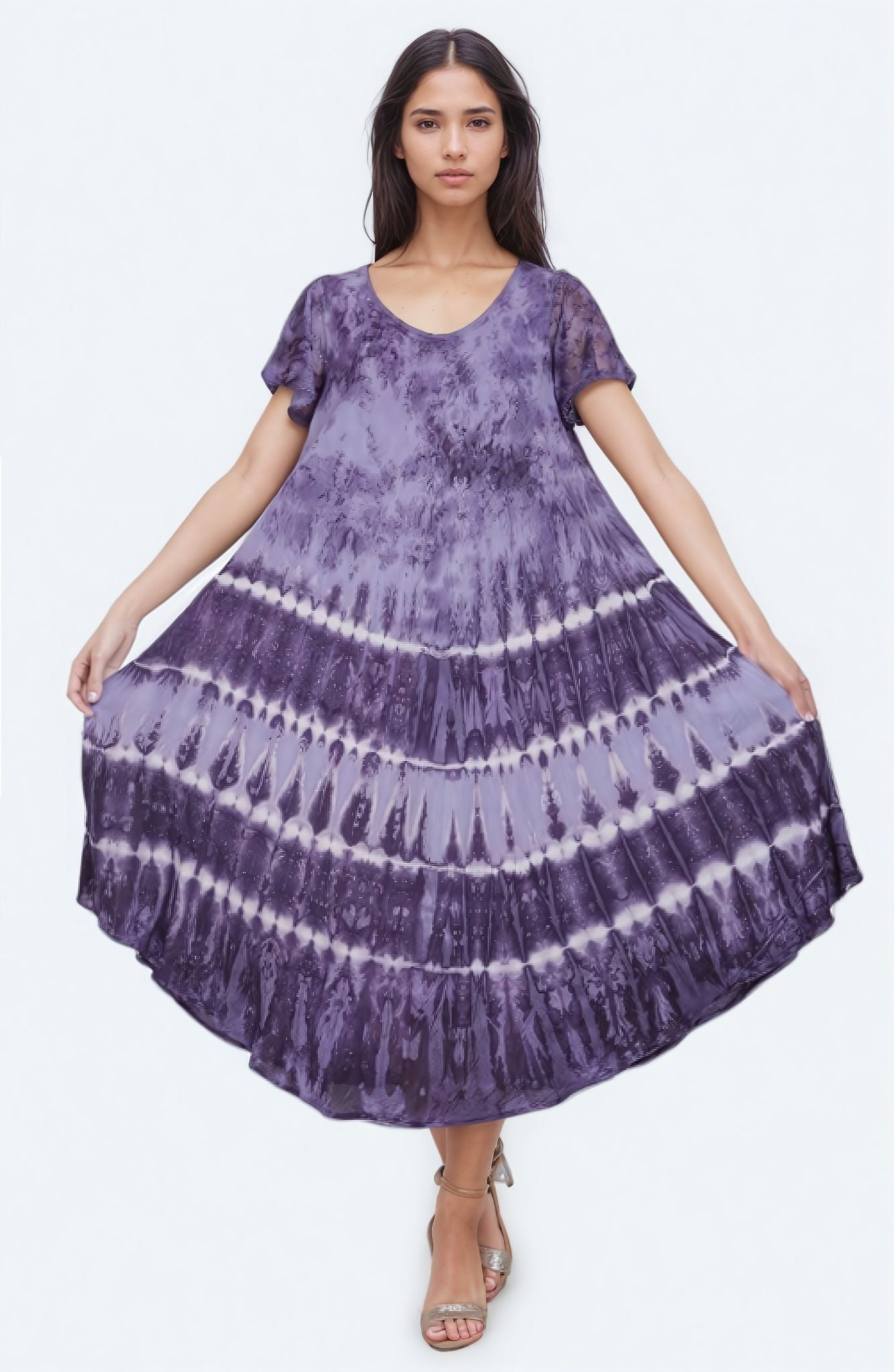 Dual Tone Tie Dye Trapeze Dress UDS52 - 2436 - Advance Apparels Inc