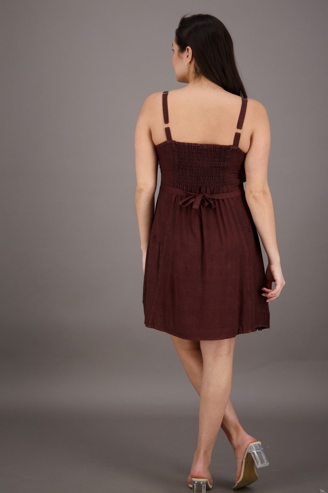 Embroidered Mid - Length Acid Wash Renaissance Dress (S/M - 1X/2X) 161112 - Advance Apparels Inc
