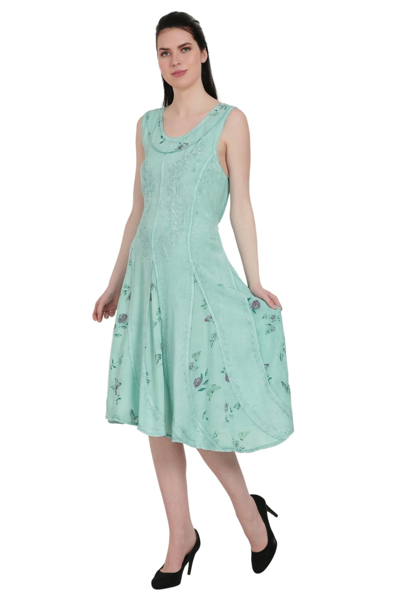Floral Print Renaissance Dress ADL-20320 - Advance Apparels Inc