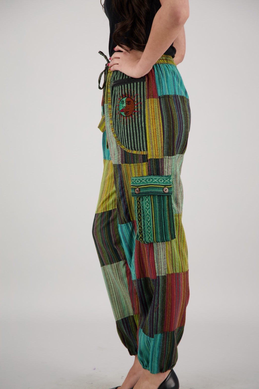 Free - Spirited Patchwork Pants PAT - 3306 - Advance Apparels Inc