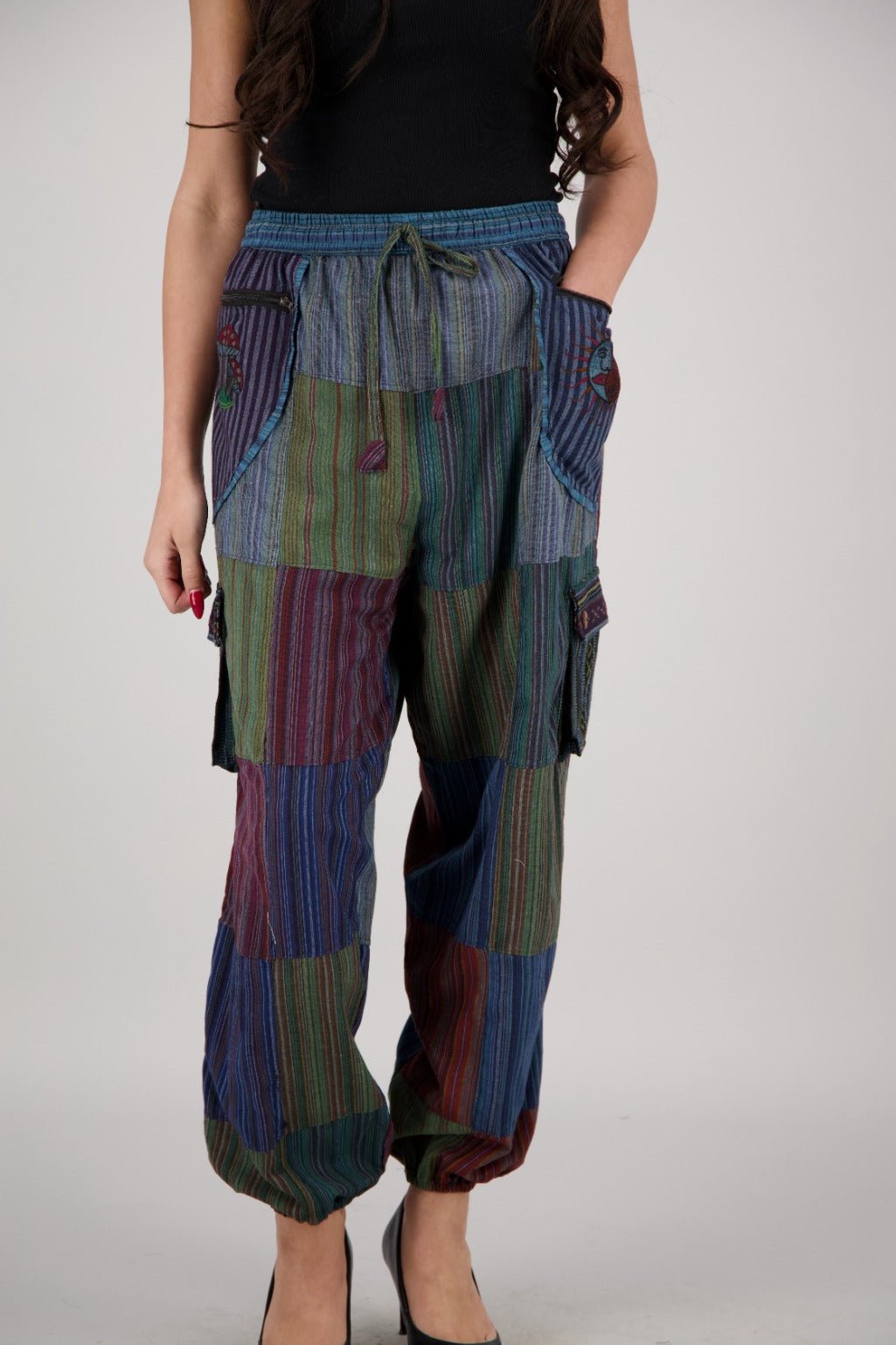 Free - Spirited Patchwork Pants PAT - 3306 - Advance Apparels Inc