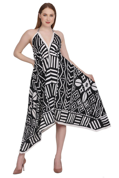 Geometric Print Scarf Dress 1951 - Advance Apparels Inc