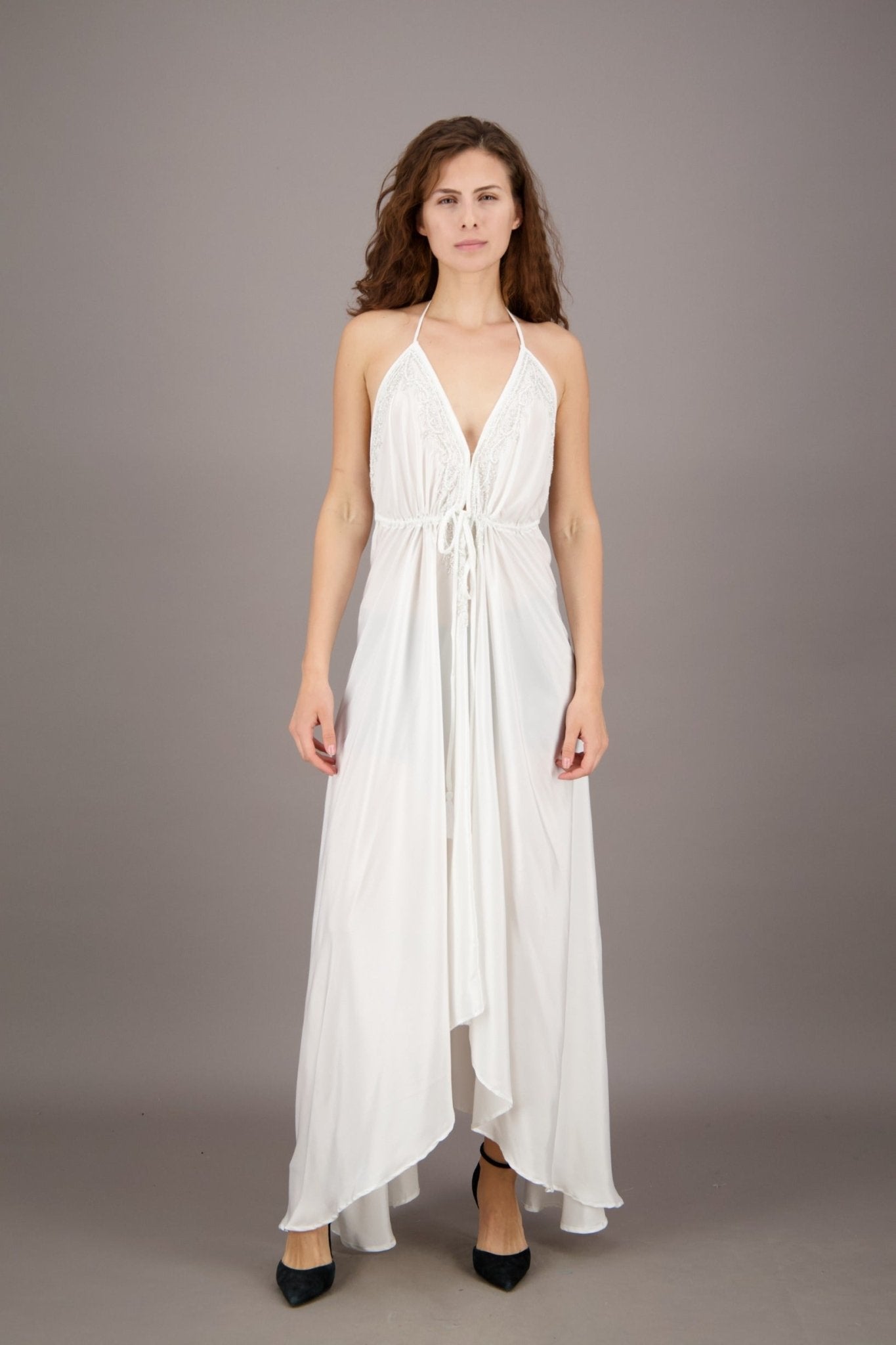 Hand Embroidered Scarf Dress PD - 7777 - Advance Apparels Inc