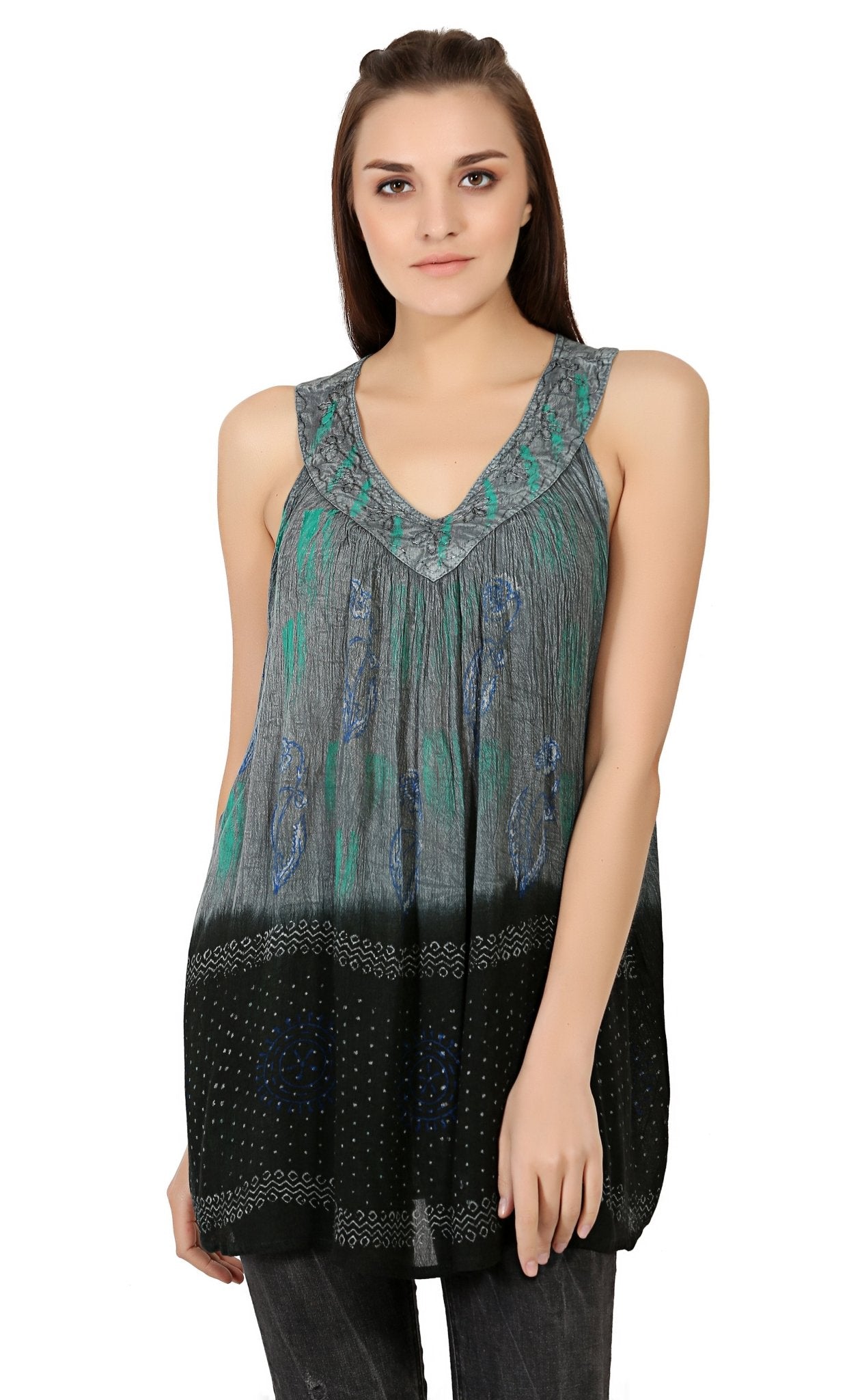Jaipur Tie Dye V - Neck Tank Top 19525 - Advance Apparels Inc