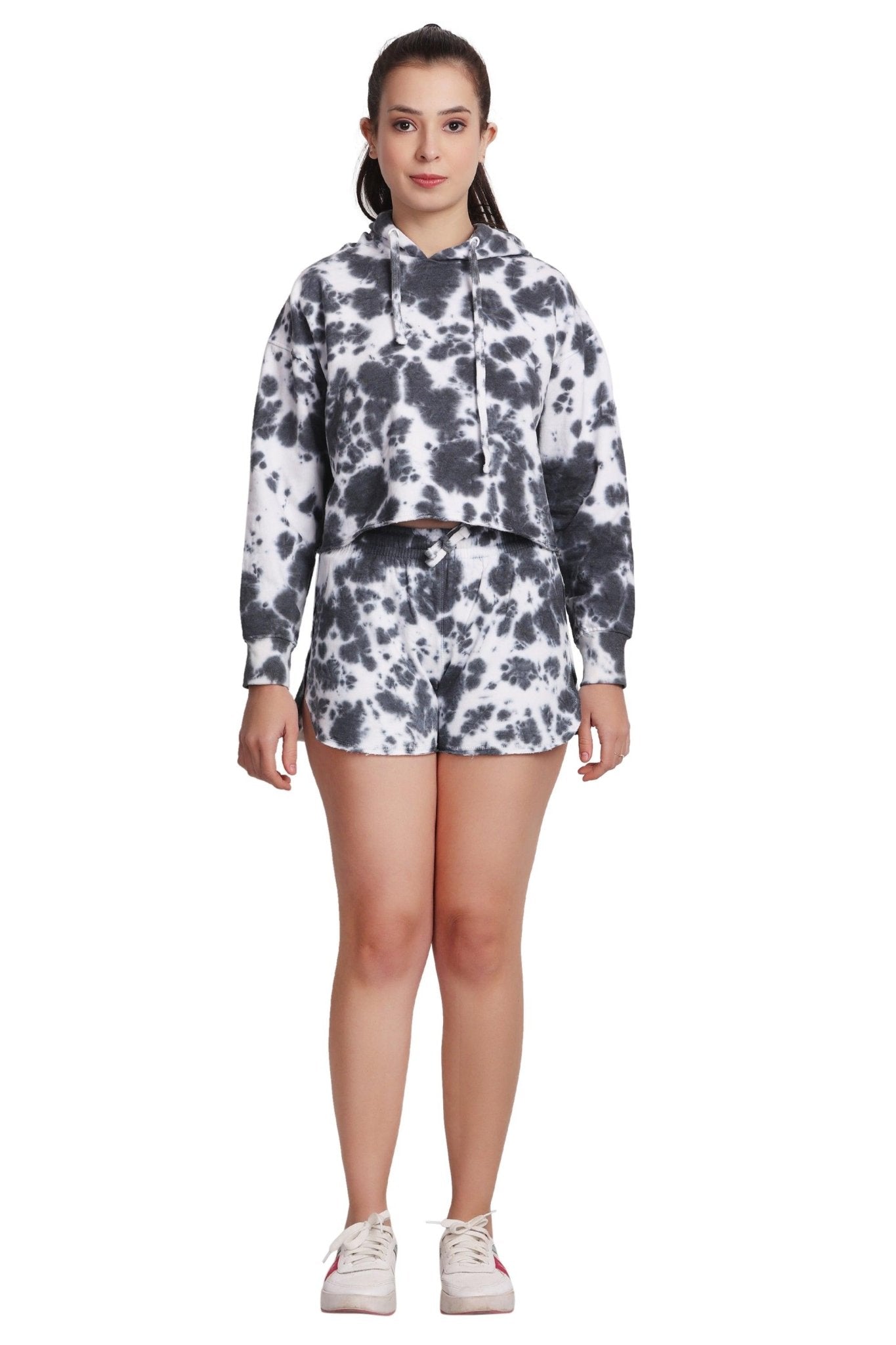 Ladies Two Piece Tie Dye Crop Set Cotton Blend Activewear 9602/8602 - Advance Apparels Inc