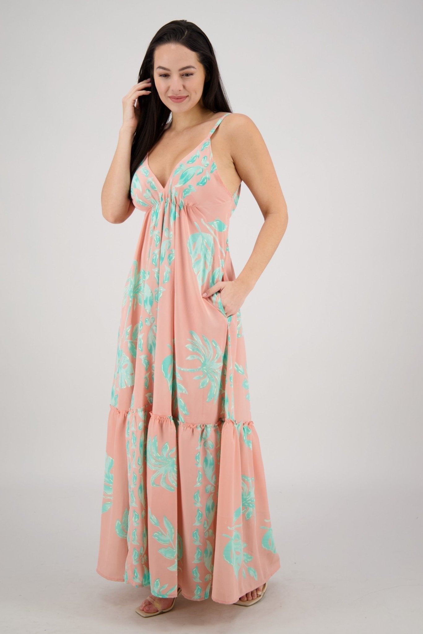 Floral Summer Maxi Dress Tie Back, Silky Feel, One Size Fits Most C3 / One Size Fits Most Floral Summer Maxi Dress Tie Back, Silky Feel, One Size Fits Most C3 / One Size Fits Most