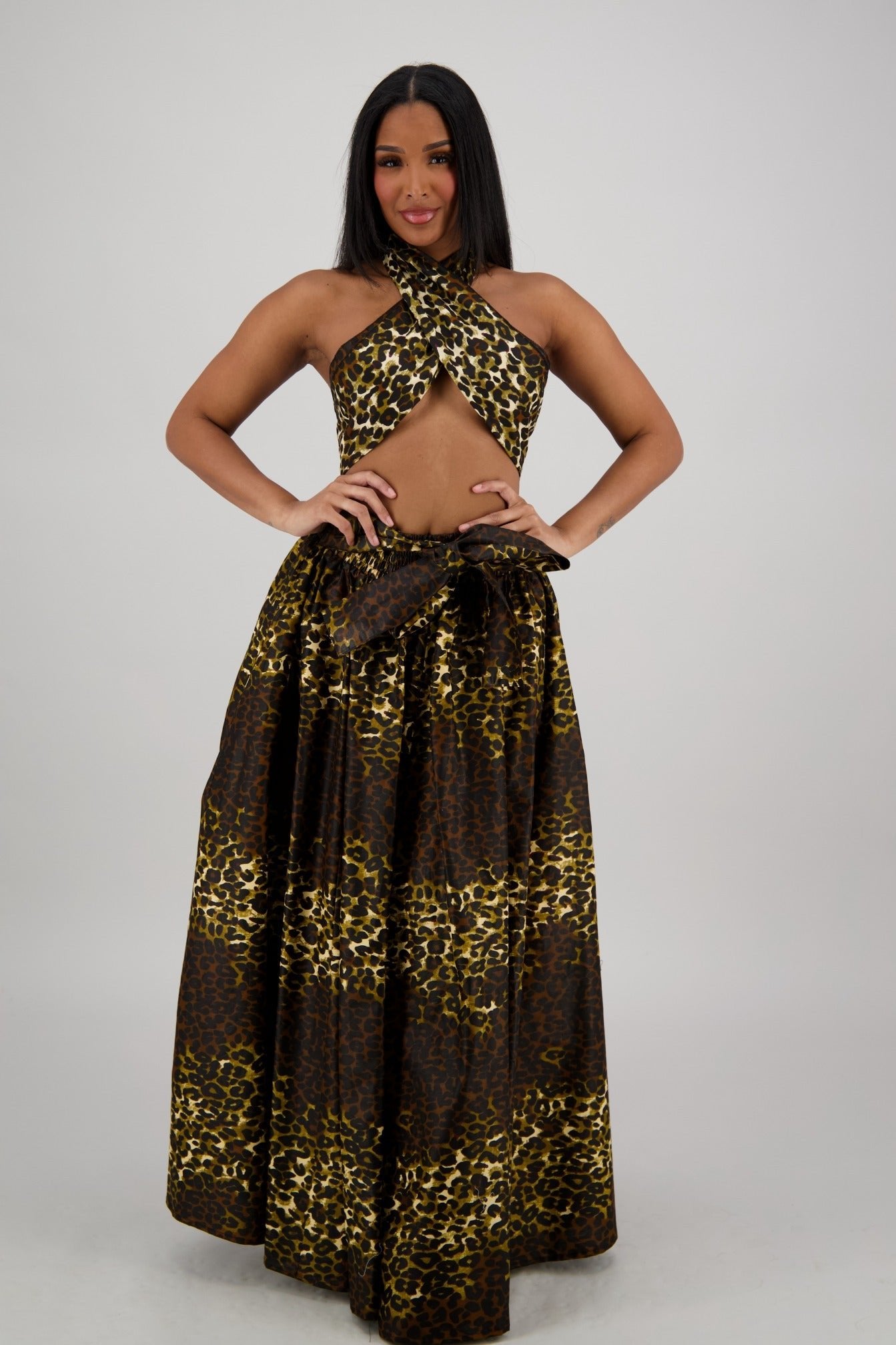 Leopard Motif African Maxi 16317 - 275 - Advance Apparels Inc