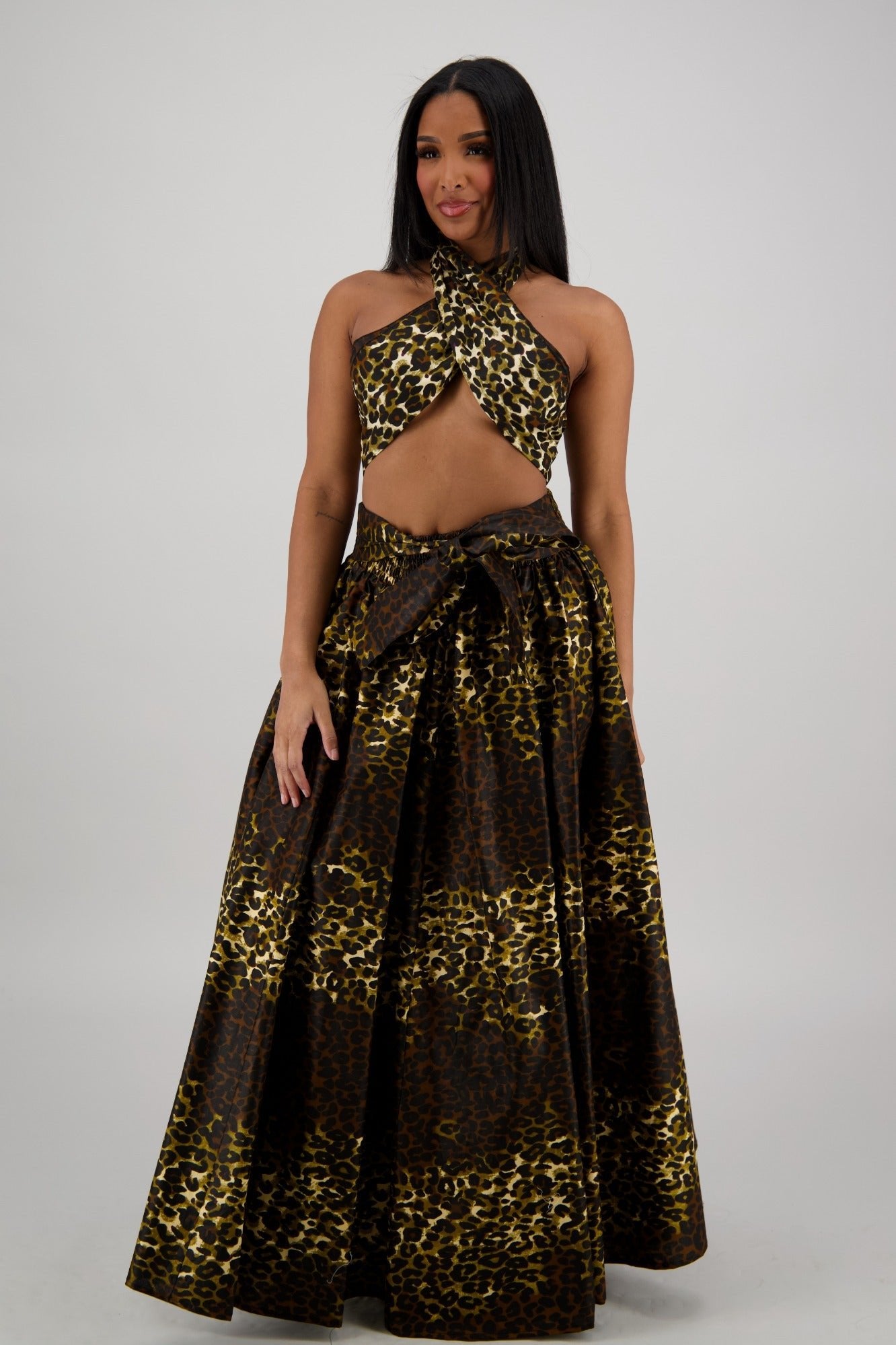 Leopard Motif African Maxi 16317 - 275 - Advance Apparels Inc