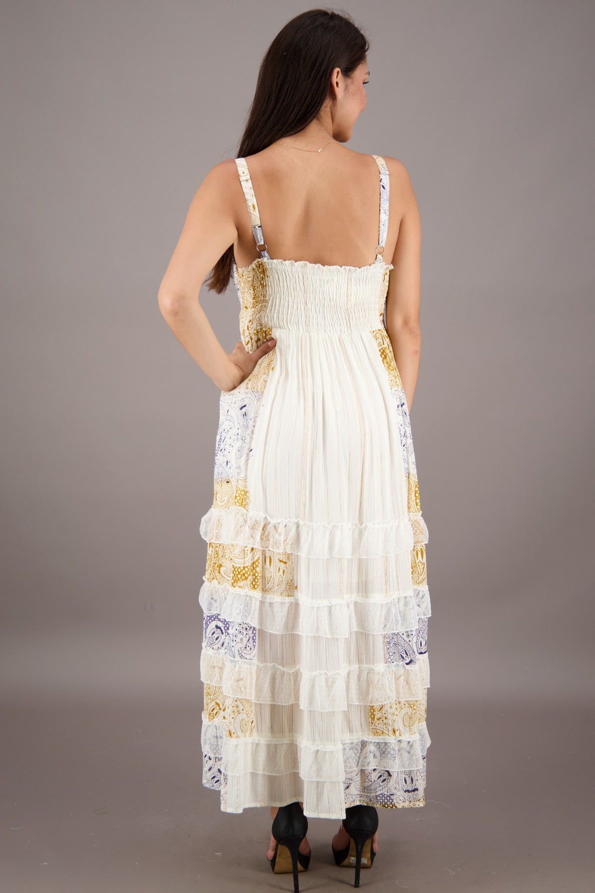 Liora Patch Maxi Dress 24991 - Advance Apparels Inc