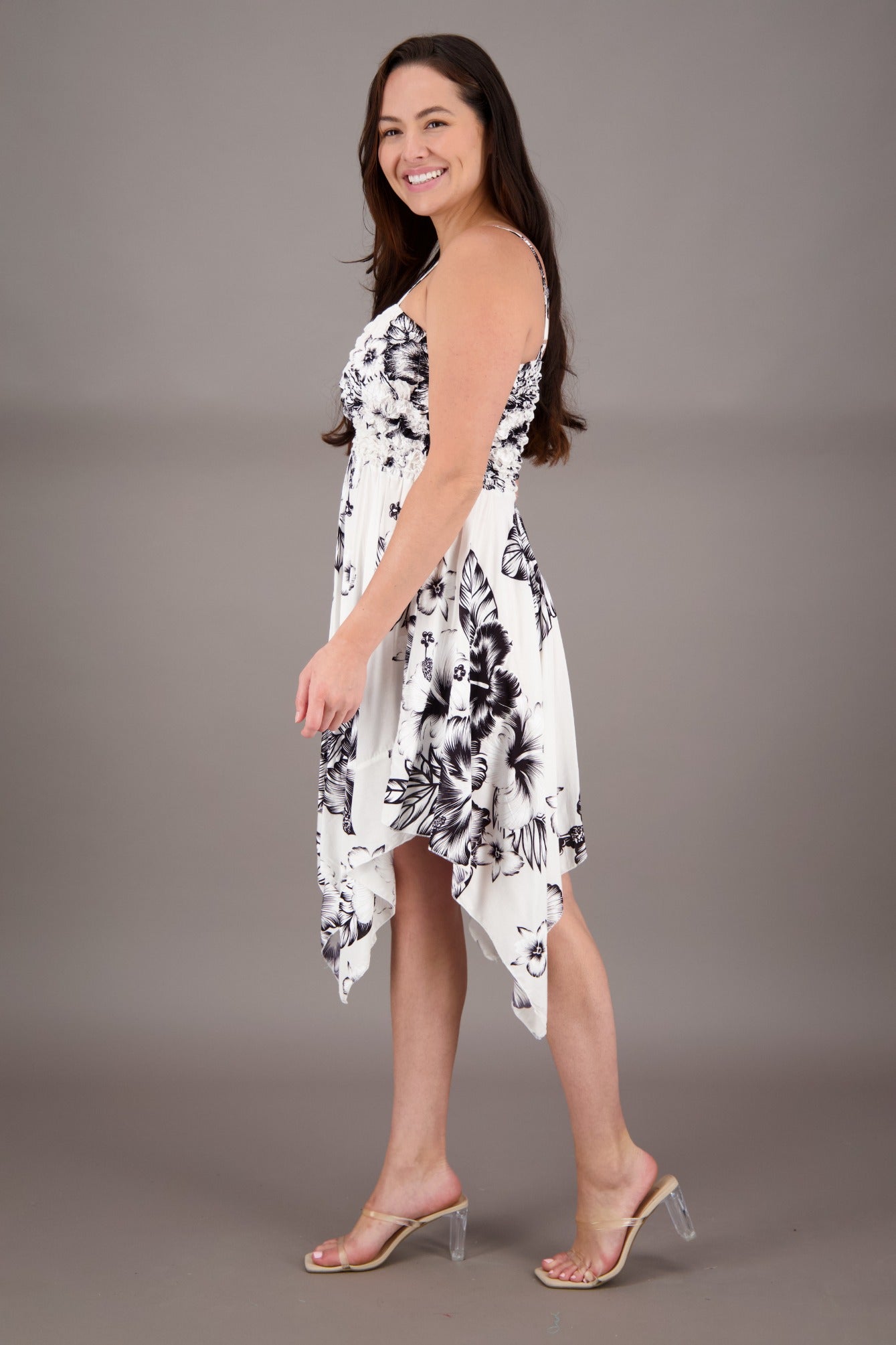 Long Fairytale Bottom Floral Print Beach Dress TH - 349 - Advance Apparels Inc