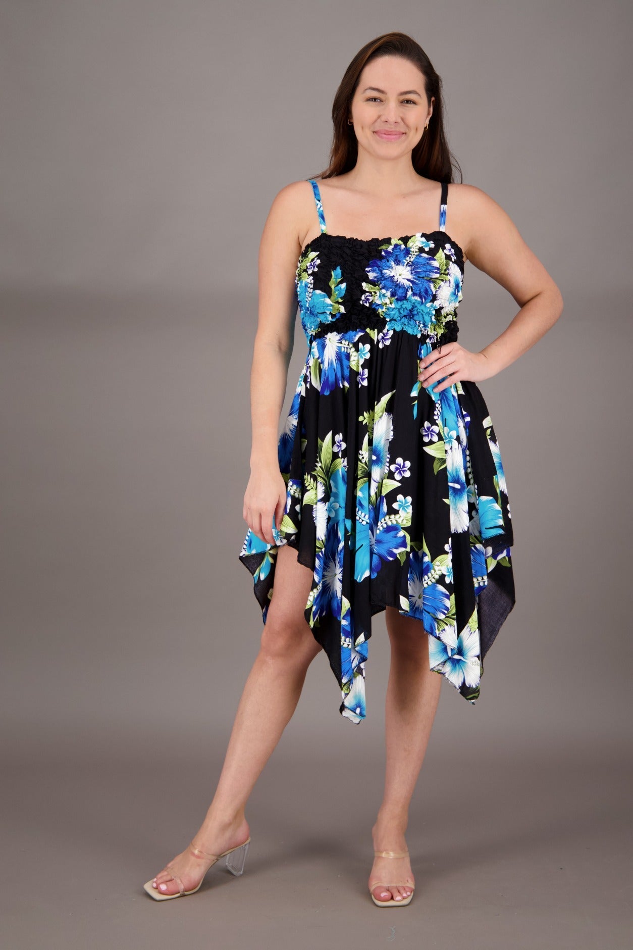 Long Fairytale Bottom Floral Print Beach Dress TH - 349 - Advance Apparels Inc