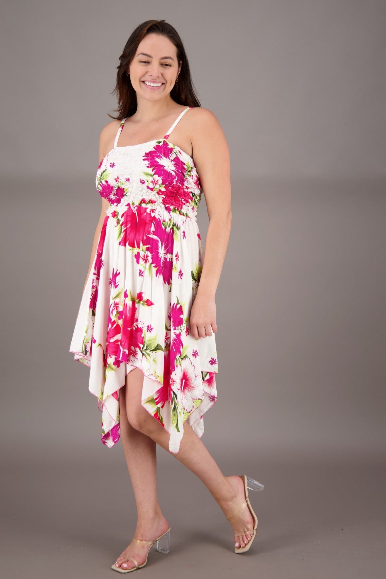 Long Fairytale Bottom Floral Print Beach Dress TH - 349 - Advance Apparels Inc