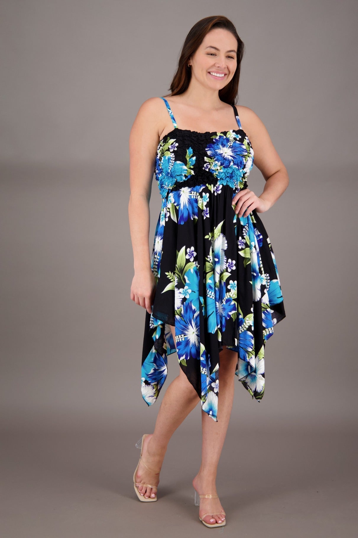 Long Fairytale Bottom Floral Print Beach Dress TH - 349 - Advance Apparels Inc