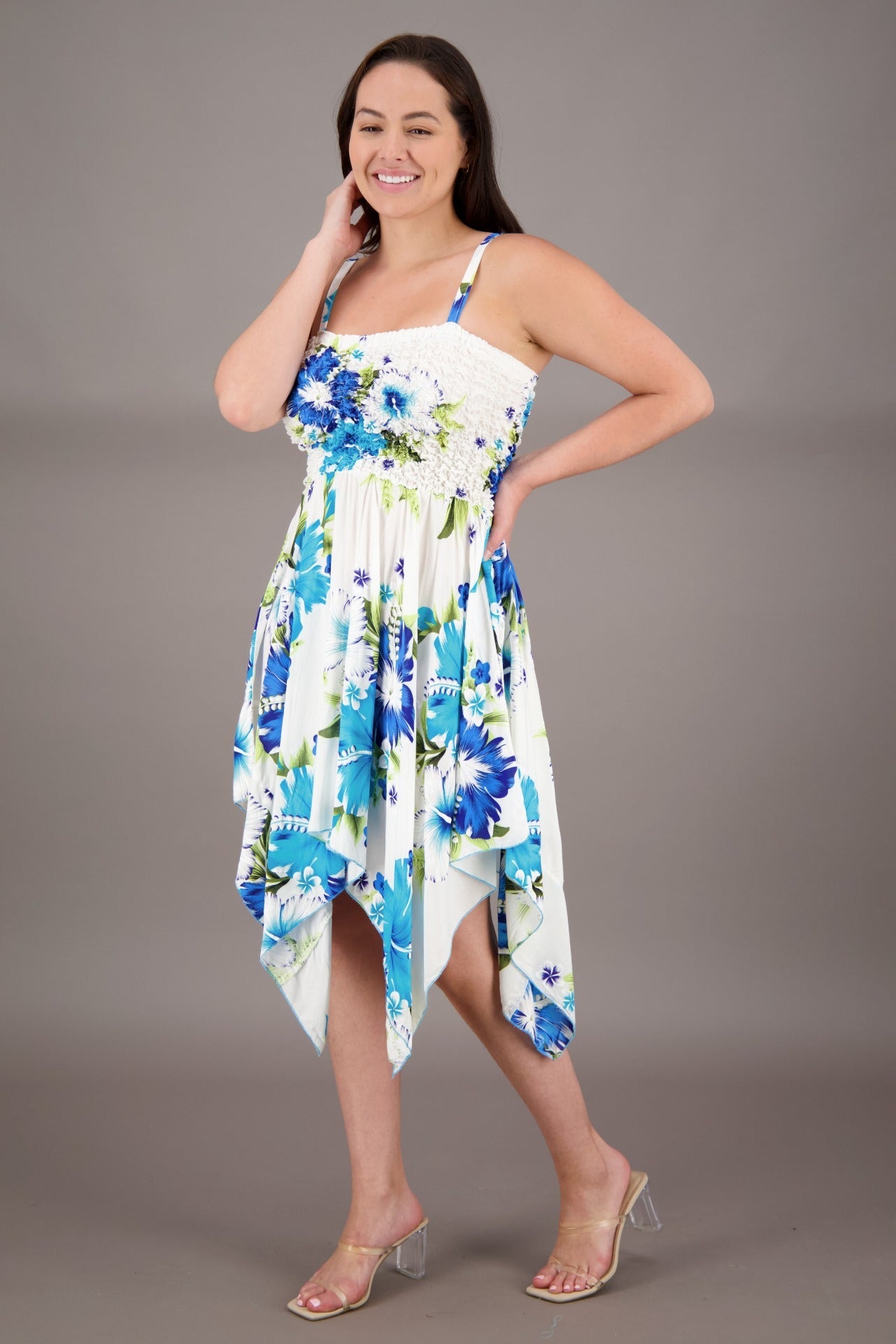 Long Fairytale Bottom Floral Print Beach Dress TH - 349 - Advance Apparels Inc