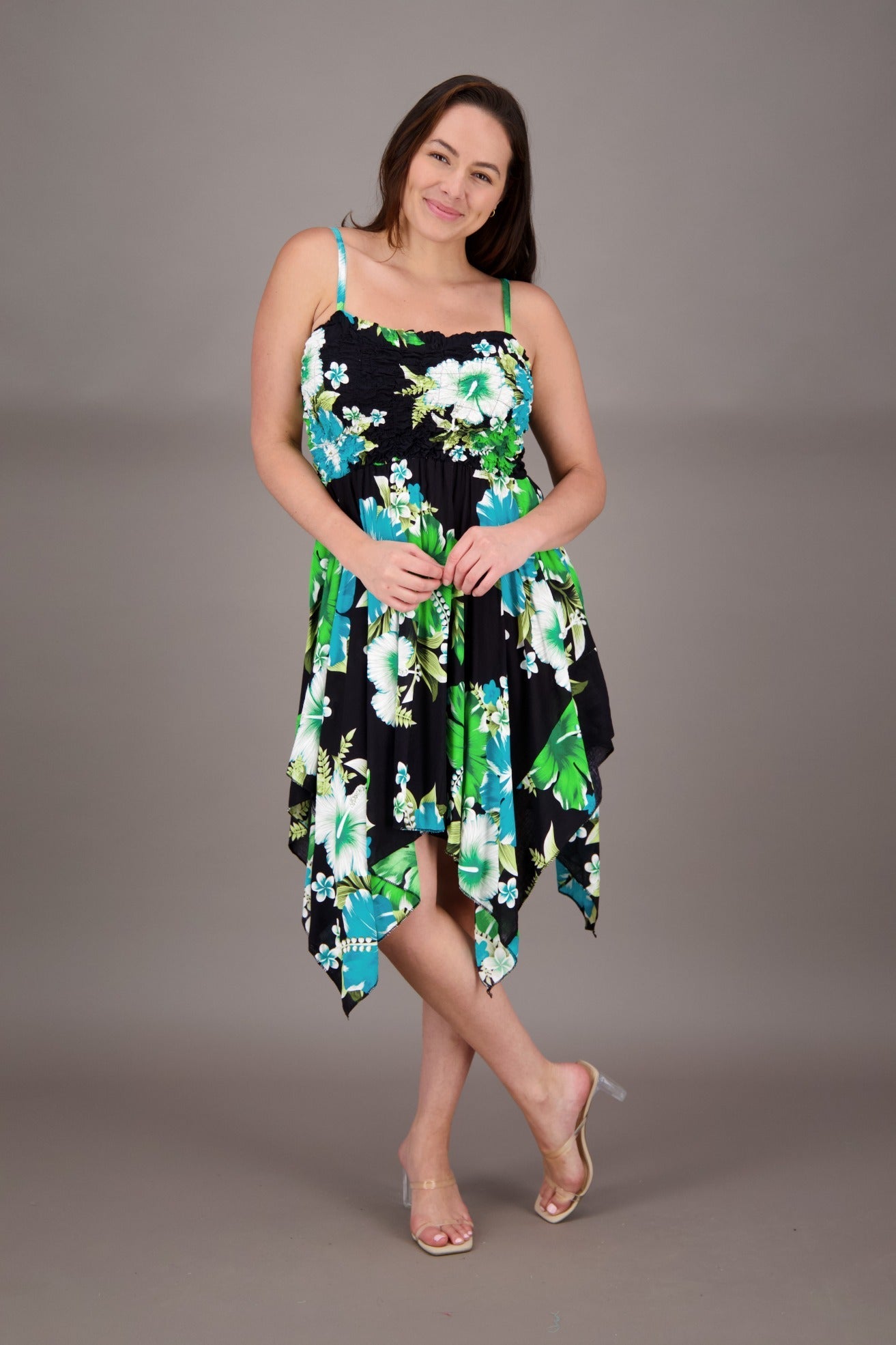 Long Fairytale Bottom Floral Print Beach Dress TH - 349 - Advance Apparels Inc