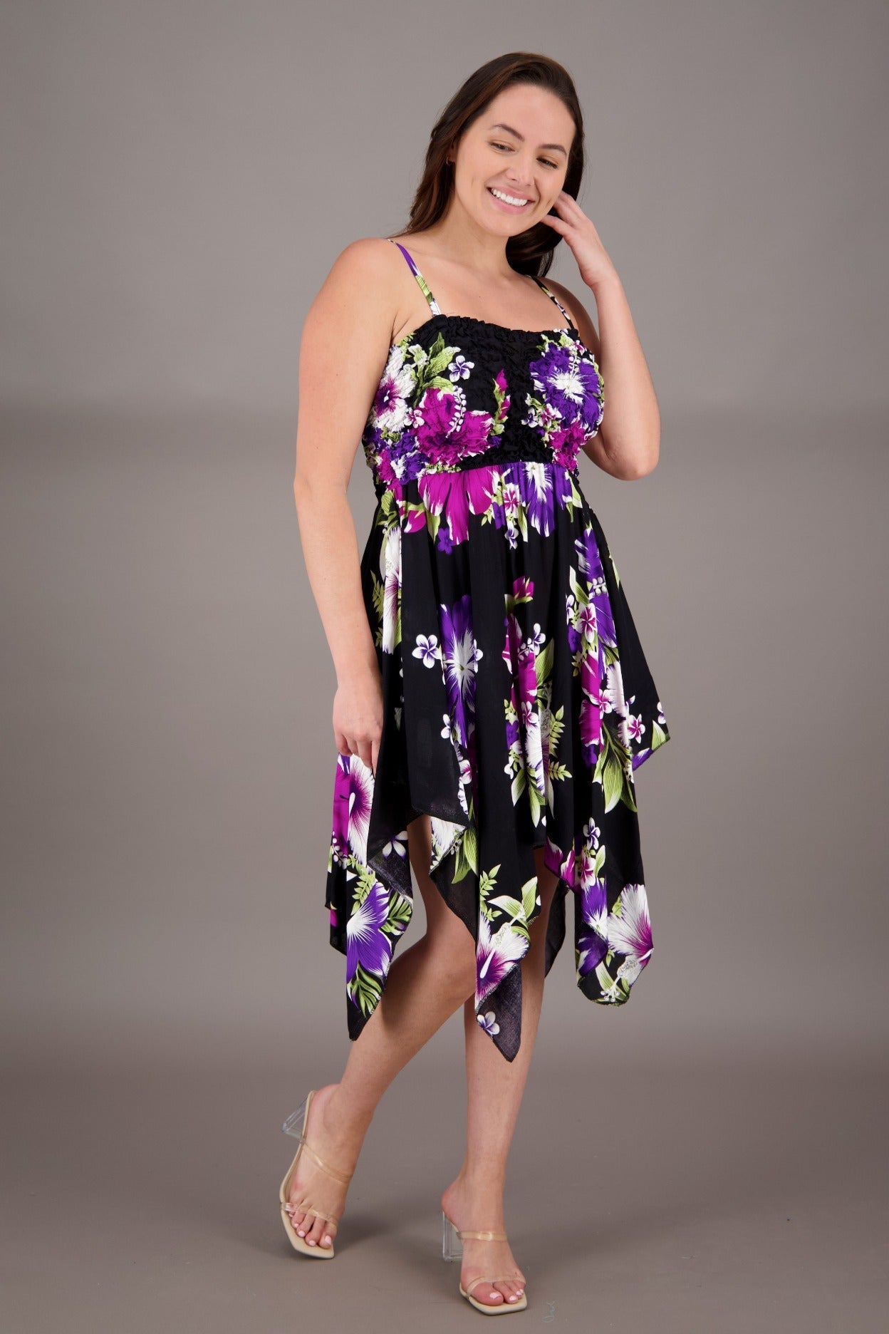 Long Fairytale Bottom Floral Print Beach Dress TH - 349 - Advance Apparels Inc