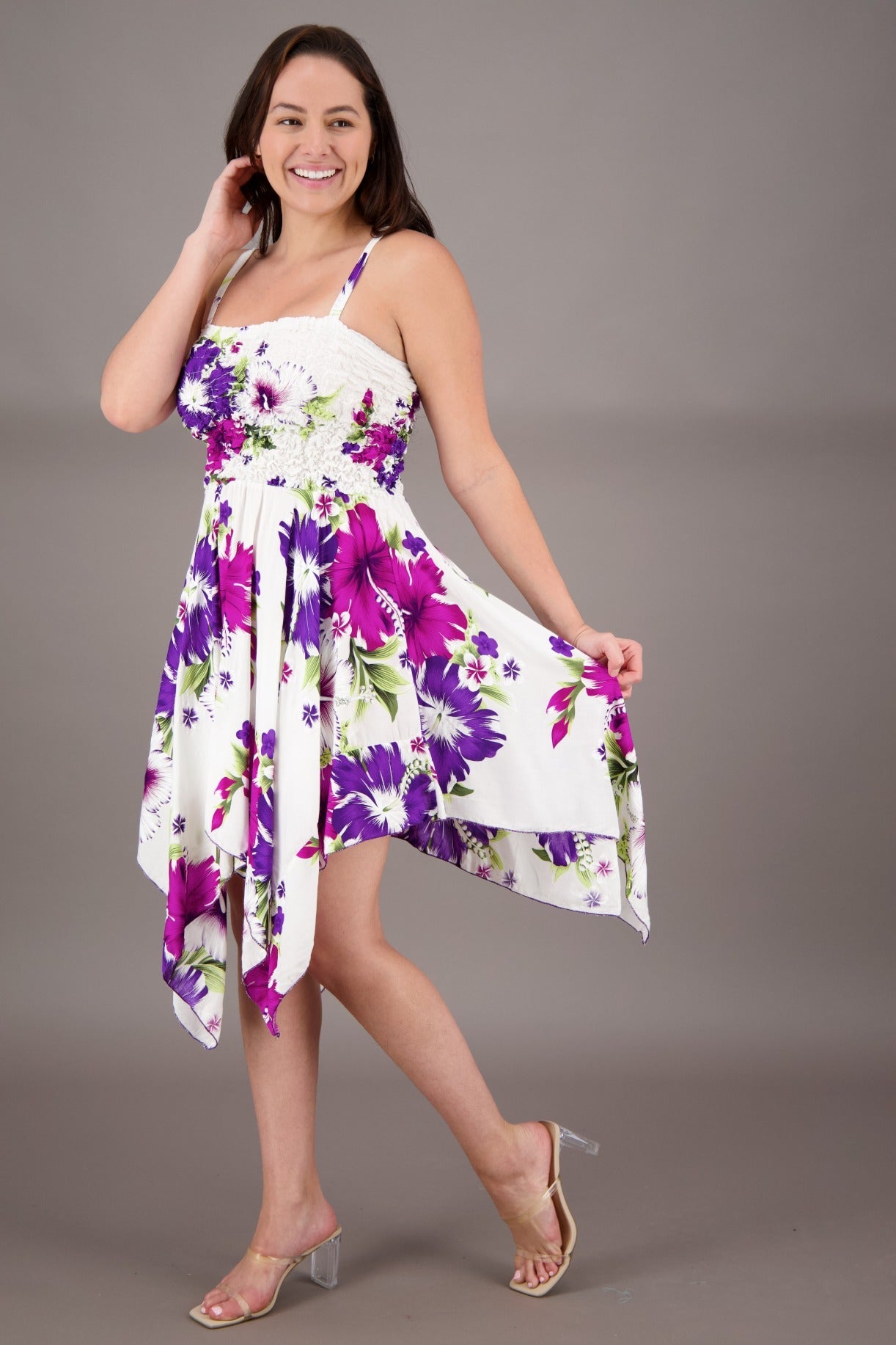 Long Fairytale Bottom Floral Print Beach Dress TH - 349 - Advance Apparels Inc