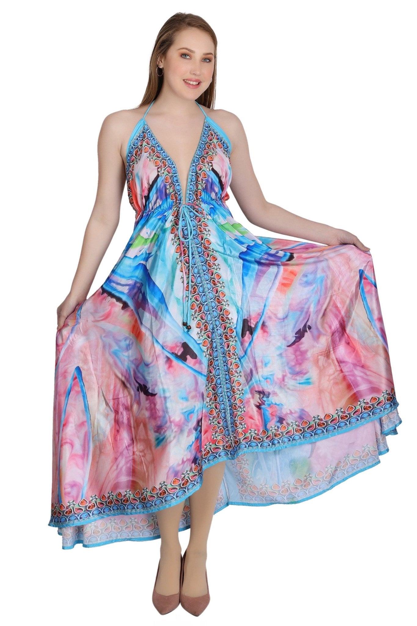 Long Silk Halter Top Dress PD-9718 Advance Apparels Inc Long Silk Halter Top Dress PD-9718 Advance Apparels Inc