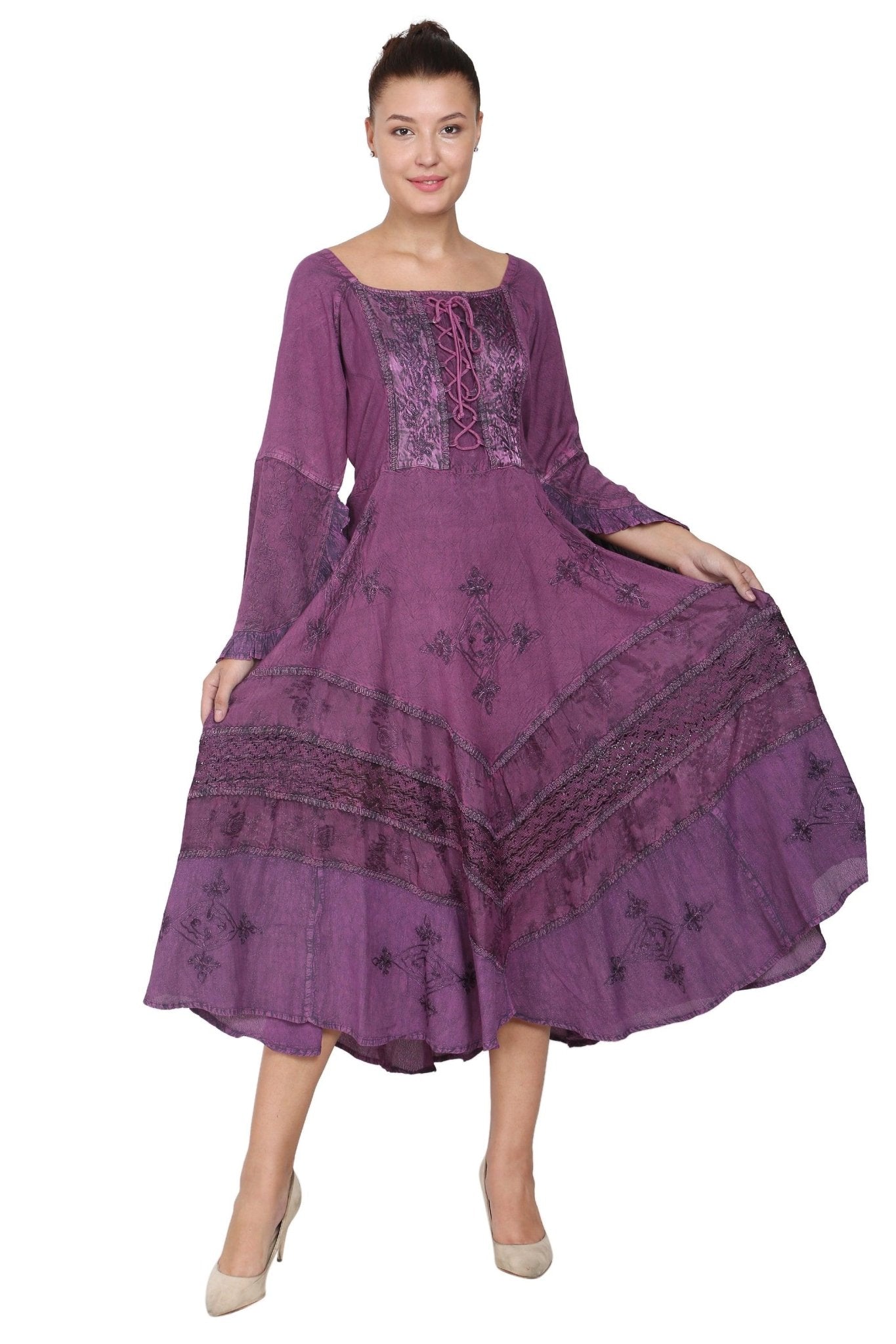 Long Sleeve Acid Wash Corset Dress 15223 Advance Apparels Inc Long Sleeve Acid Wash Corset Dress 15223 Advance Apparels Inc