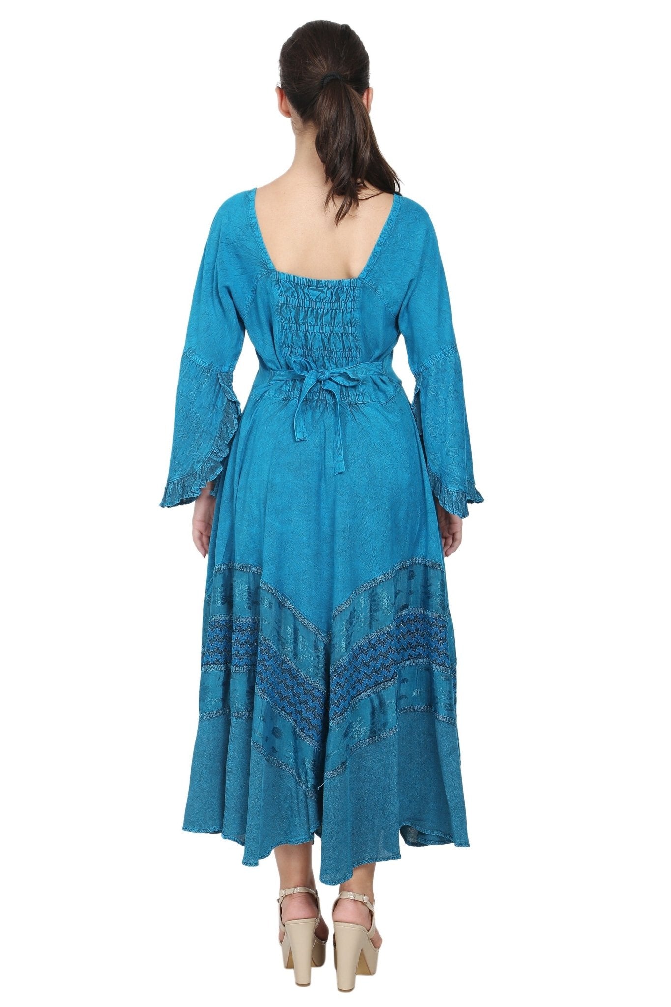 Long Sleeve Acid Wash Corset Dress 15223 - Advance Apparels Inc
