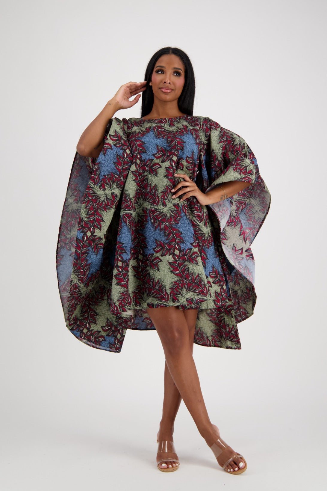Lush Bloom Cape Dress AD - 25032 - B064 - Advance Apparels Inc
