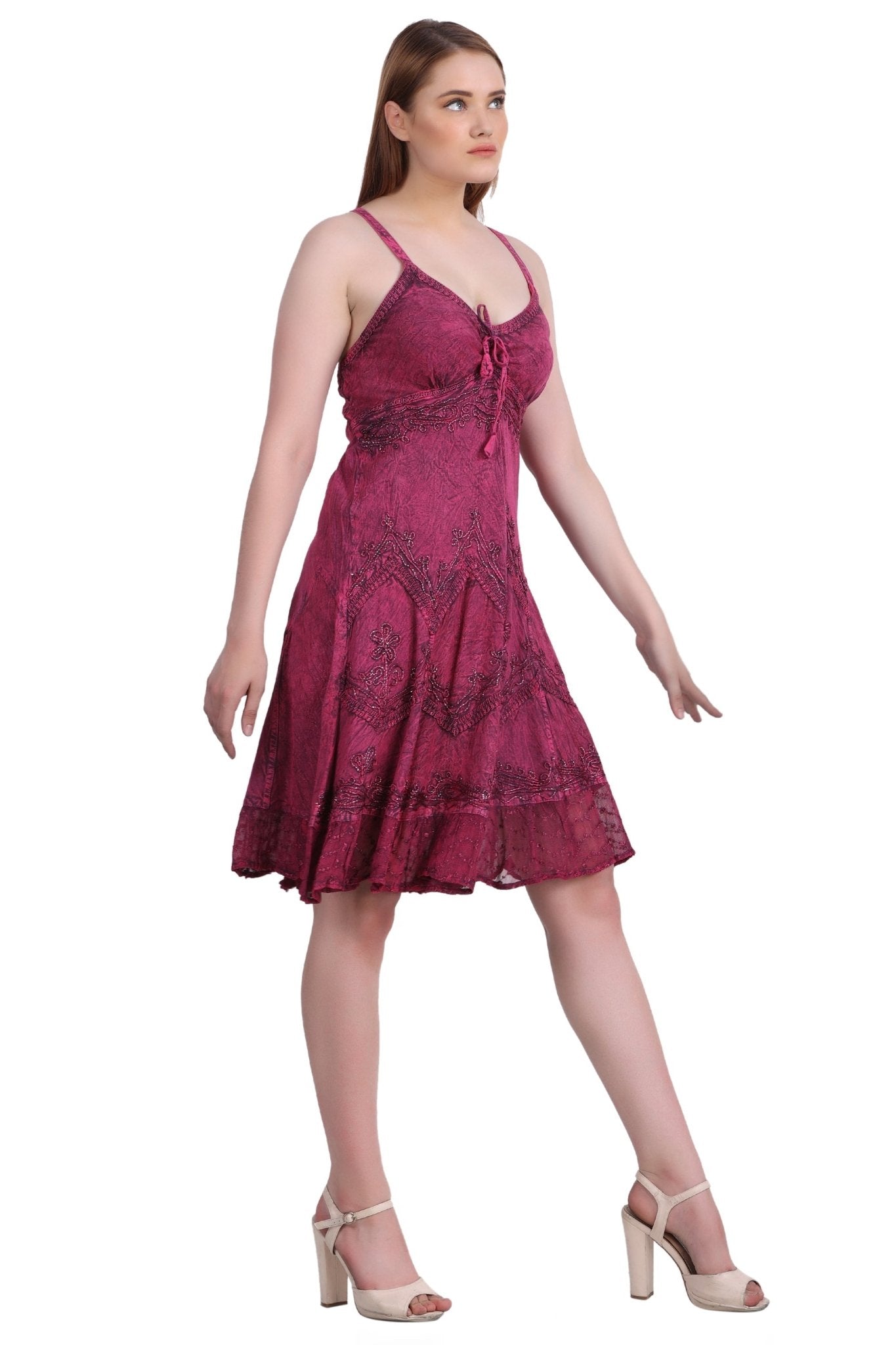 Mid - Length Acid Wash Dress 1304 - Advance Apparels Inc