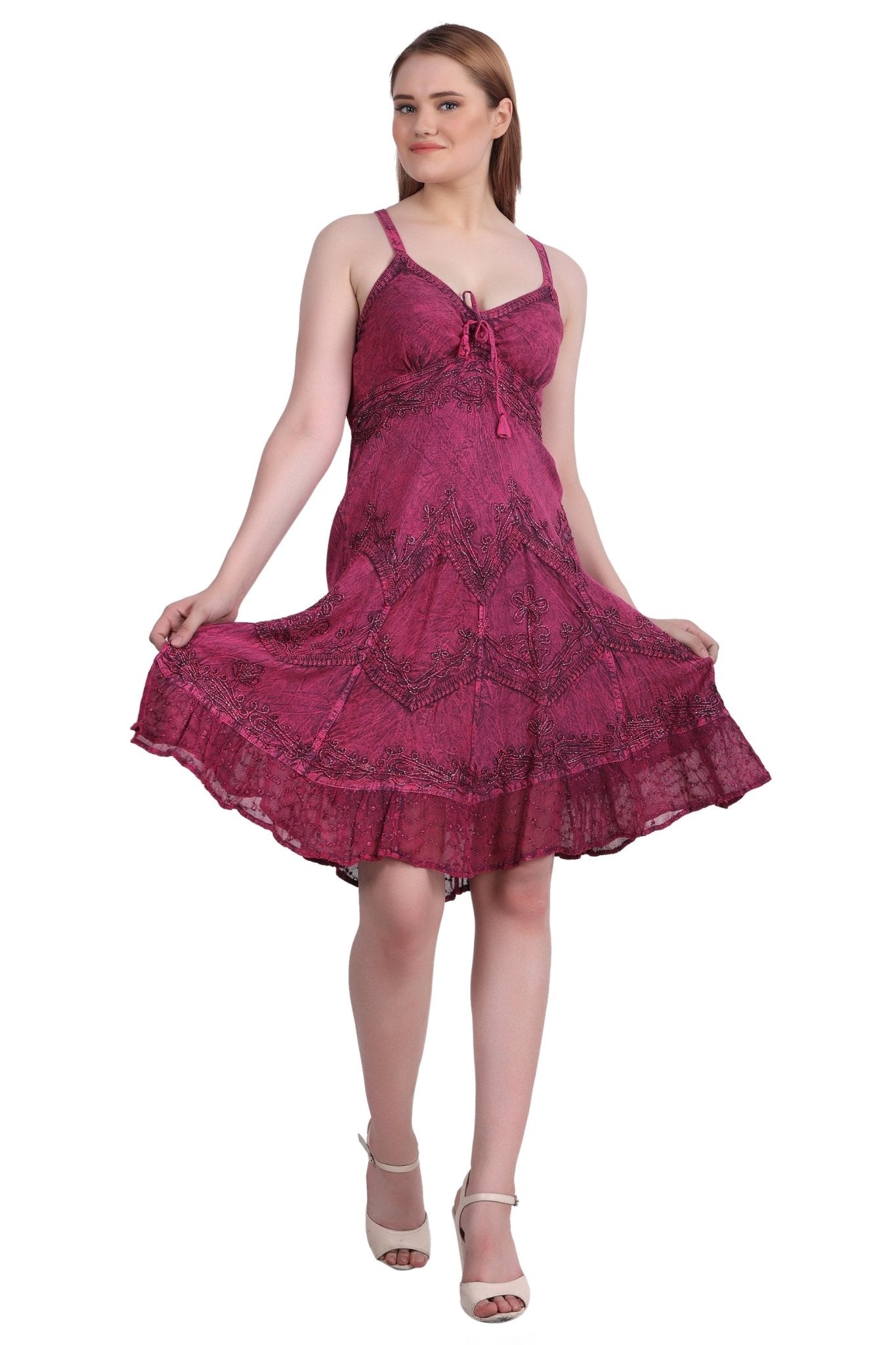 Mid - Length Acid Wash Dress 1304 - Advance Apparels Inc