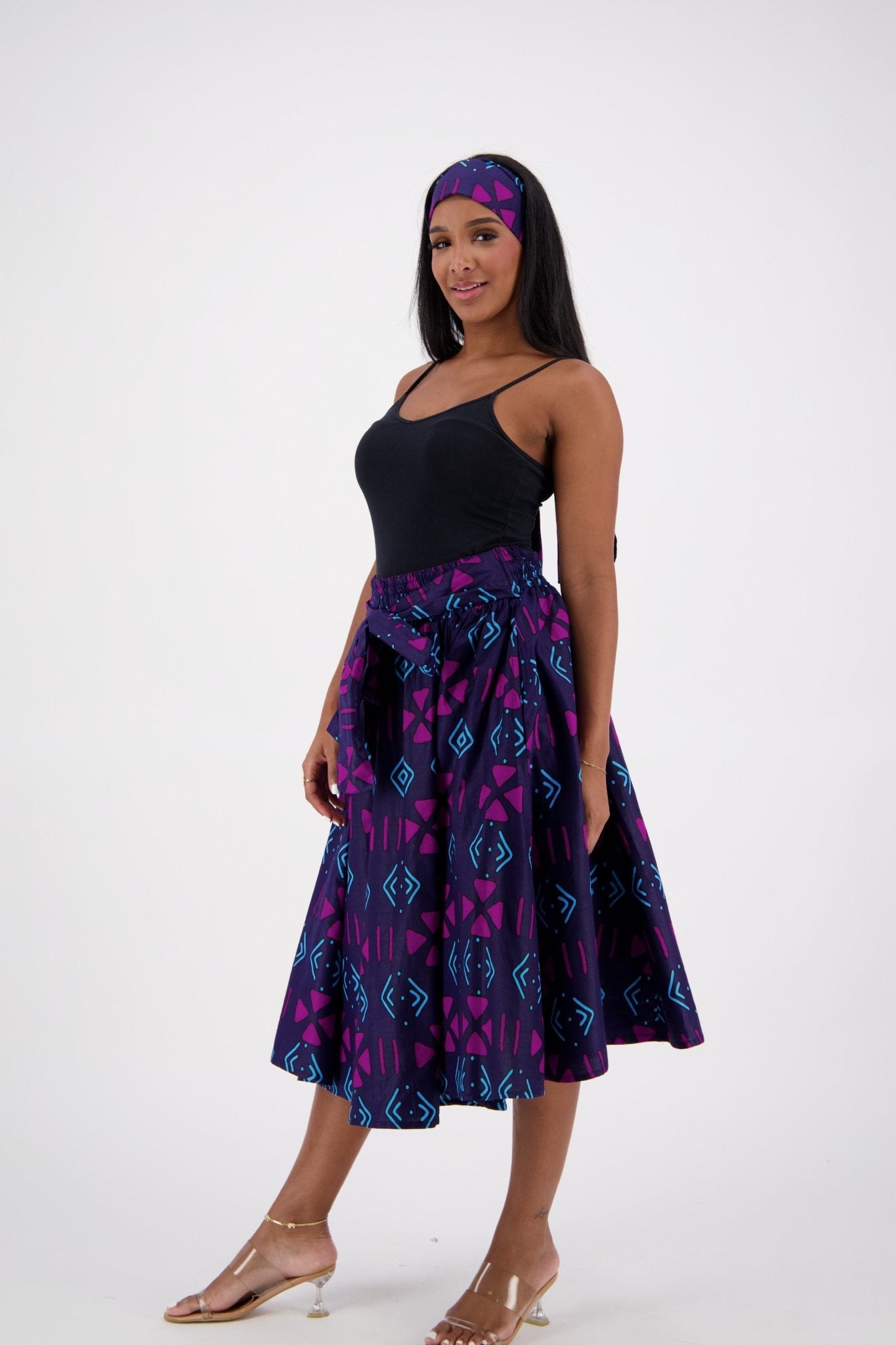 Mid-Length African Print Skirt 16321-238 - Advance Apparels Inc
