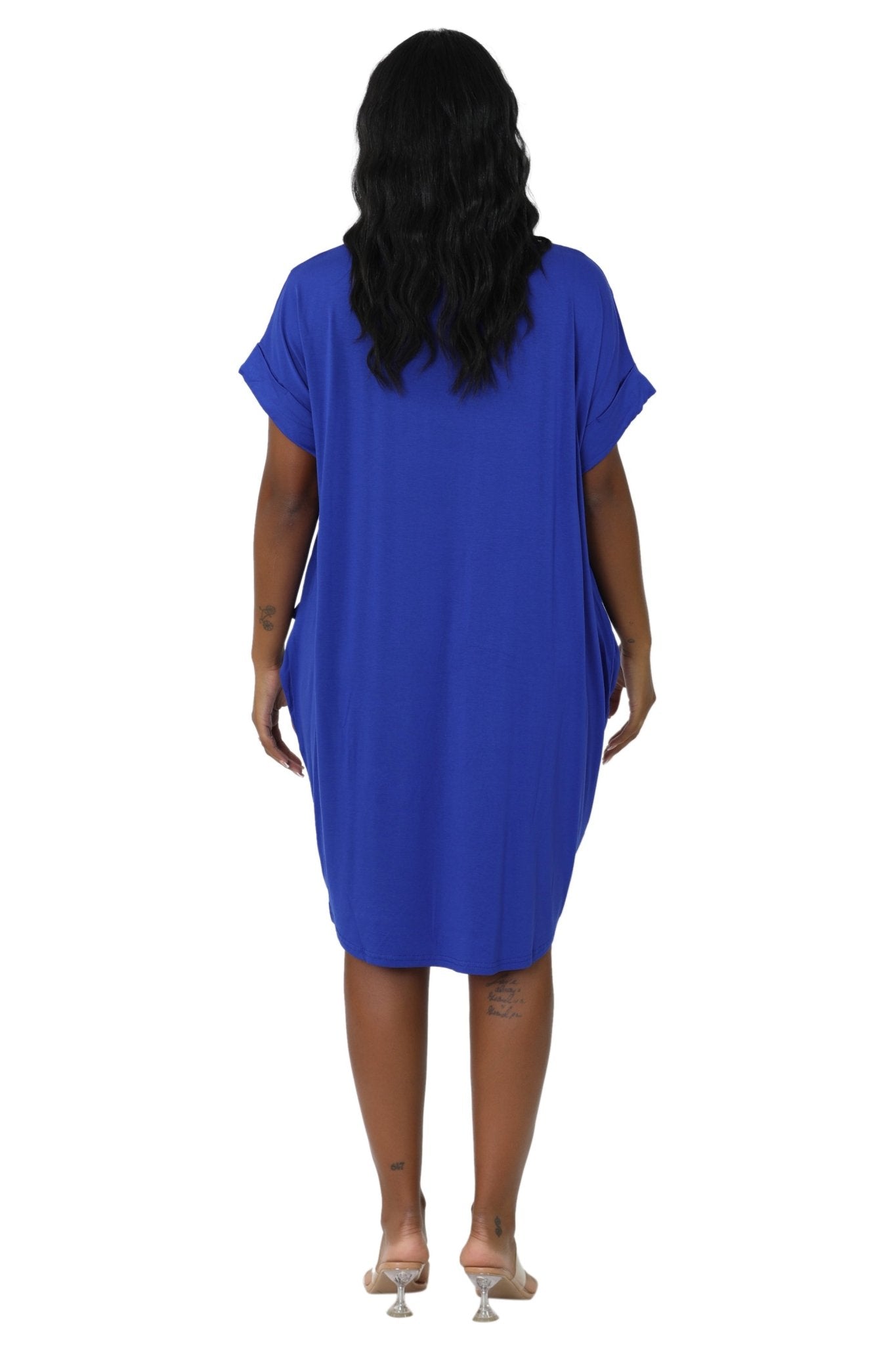 Mid-Length "Faith" Knitted Short Sleeve Dress 5555 - Advance Apparels Inc