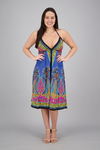 Mid-Length Halter Top Batik Dress 1969 - Advance Apparels Inc