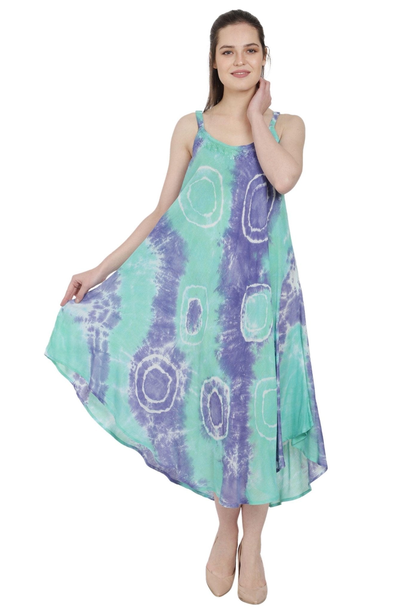 Ocean Swirl Beach Umbrella Dress UD48-2371 C5 / S/M Ocean Swirl Beach Umbrella Dress UD48-2371 C5 / S/M
