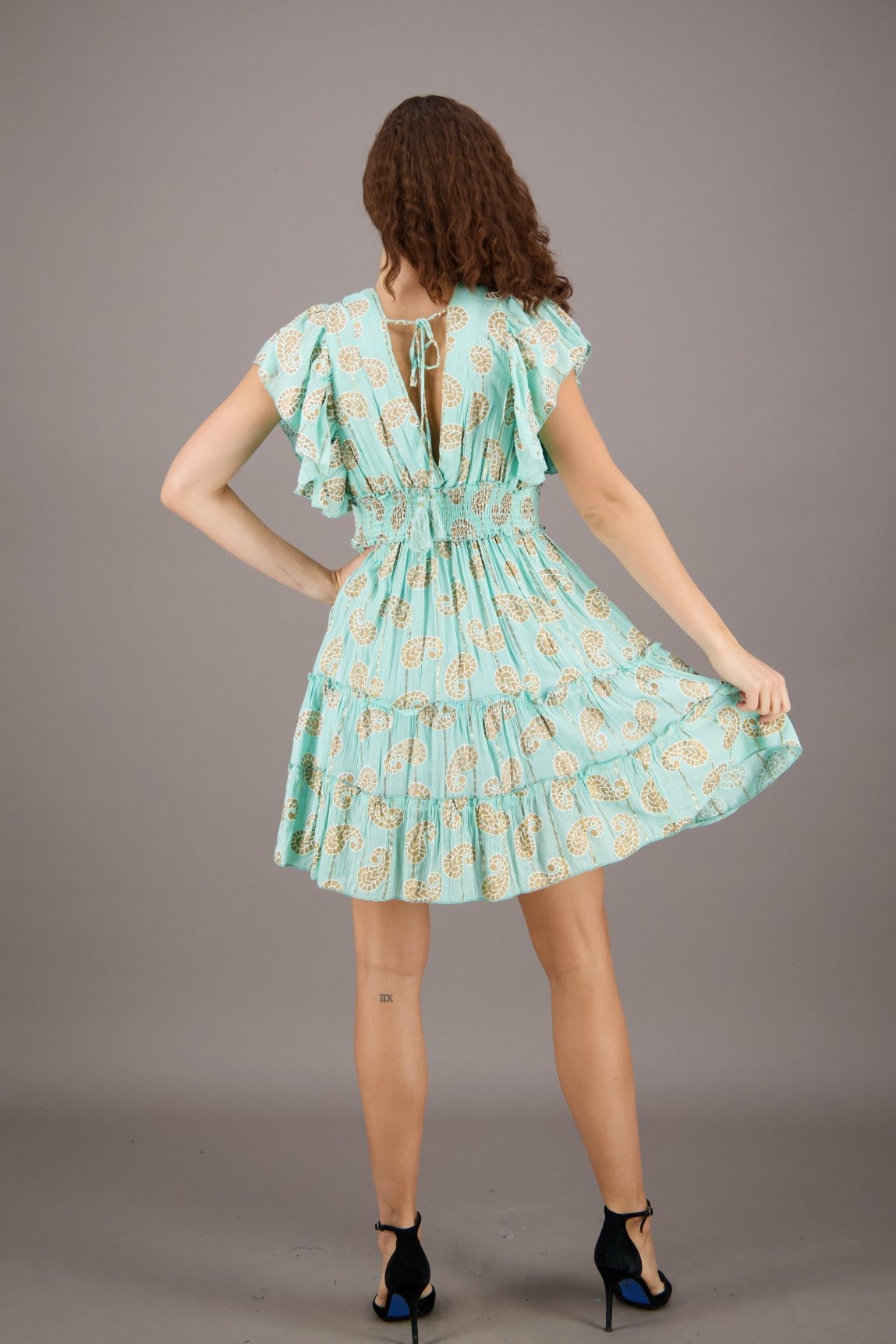 Paisley Charm Middy Boho Dress - Advance Apparels Inc