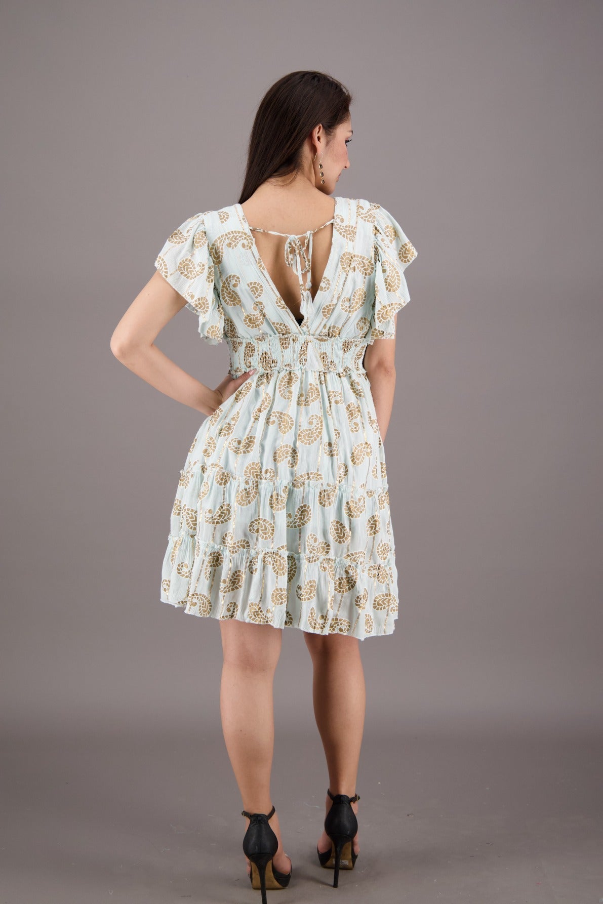 Paisley Charm Middy Boho Dress - Advance Apparels Inc