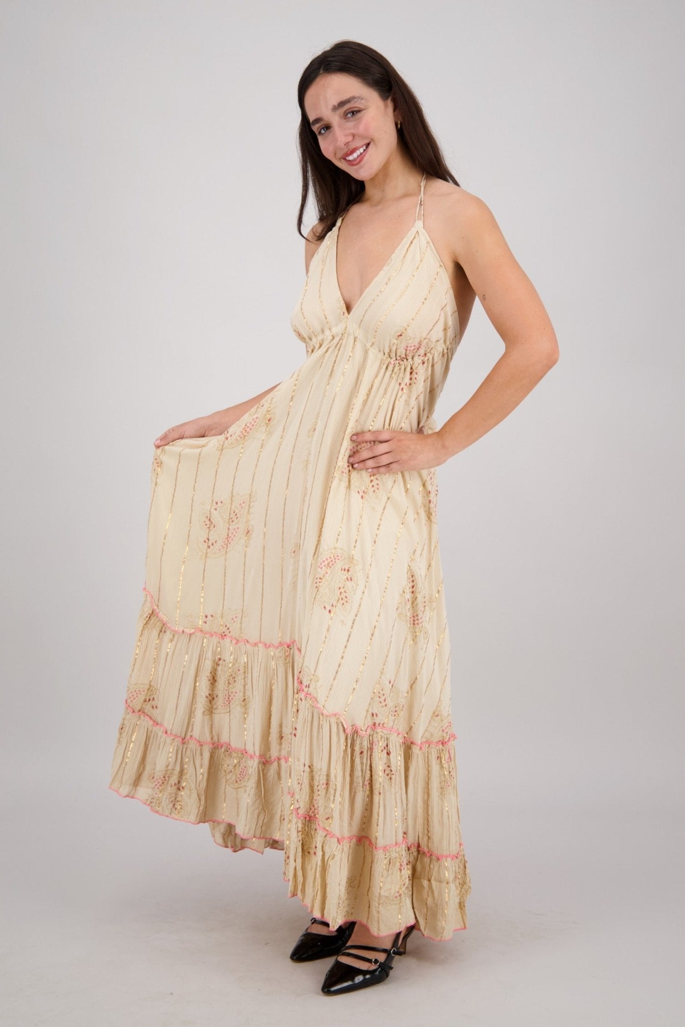 Paisley Halter Maxi Dress 25211 - Advance Apparels Inc