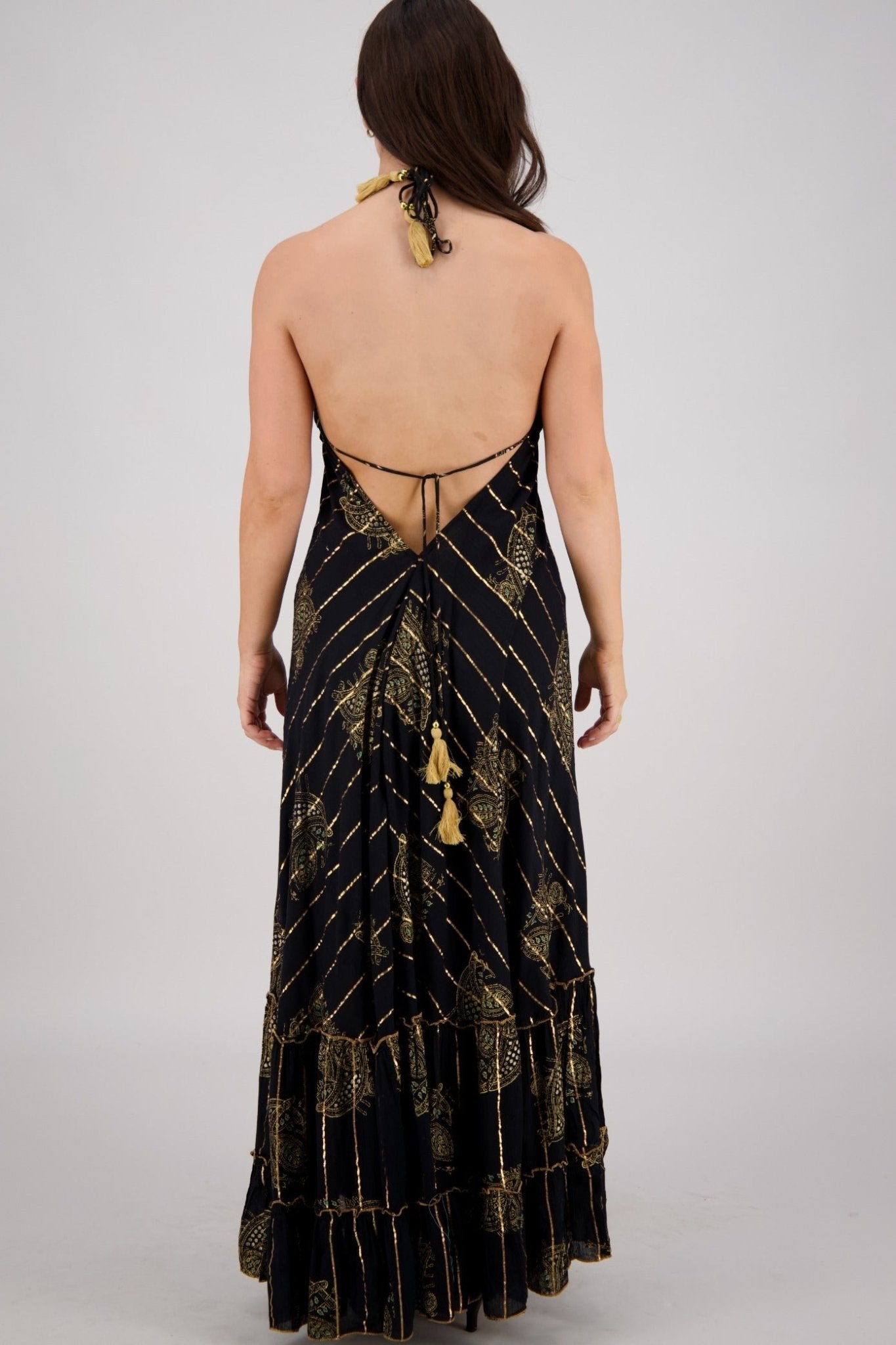 Paisley Halter Maxi Dress 25211 - Advance Apparels Inc