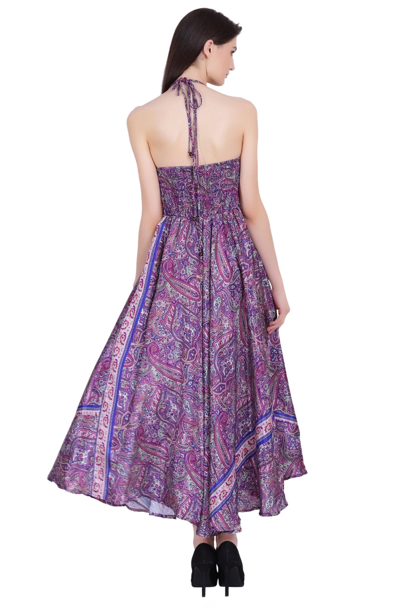 Paisley Printed Silk Dress AB23001 - Advance Apparels Inc